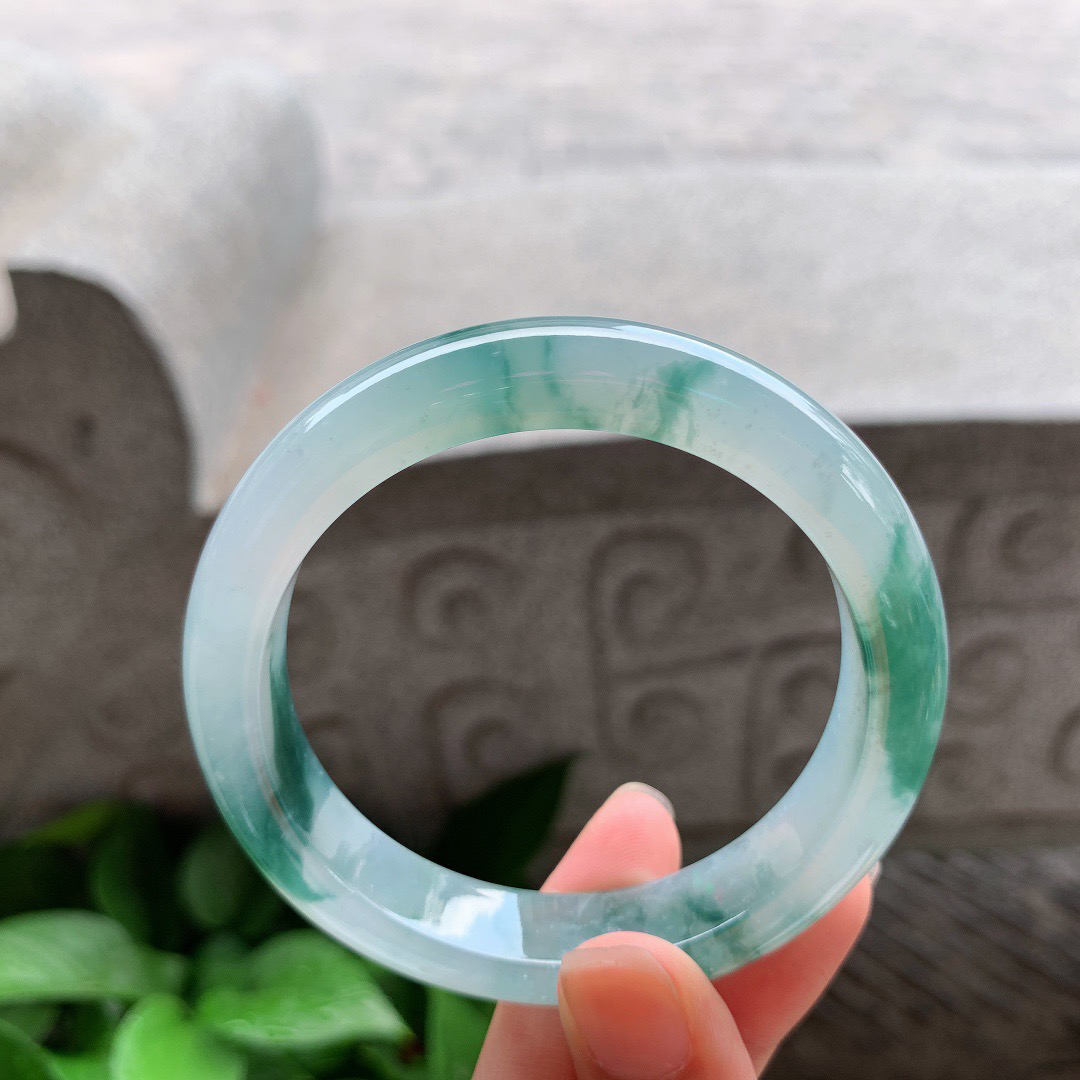 圈口 55.8-12-8.5【冰飘花正圈手镯】正圈55 56可戴