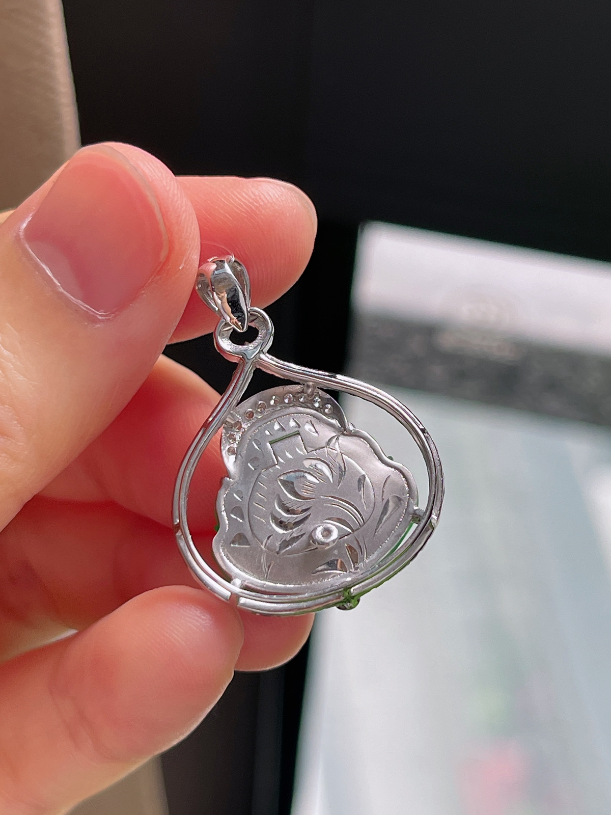 18k金翡翠冰糯种绿色佛公挂件