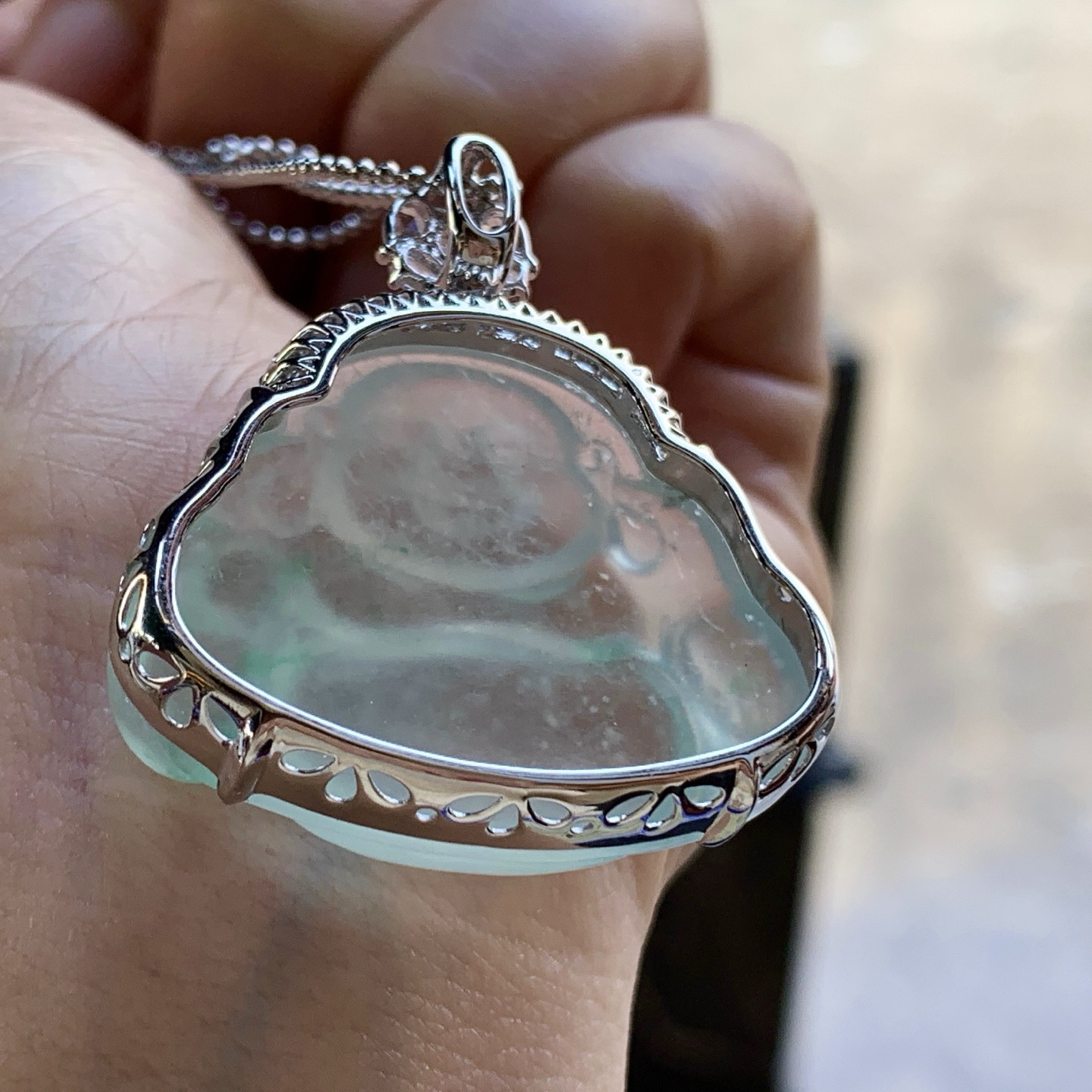 金钻镶嵌冰晴佛公^_^冰透 尺寸27.5