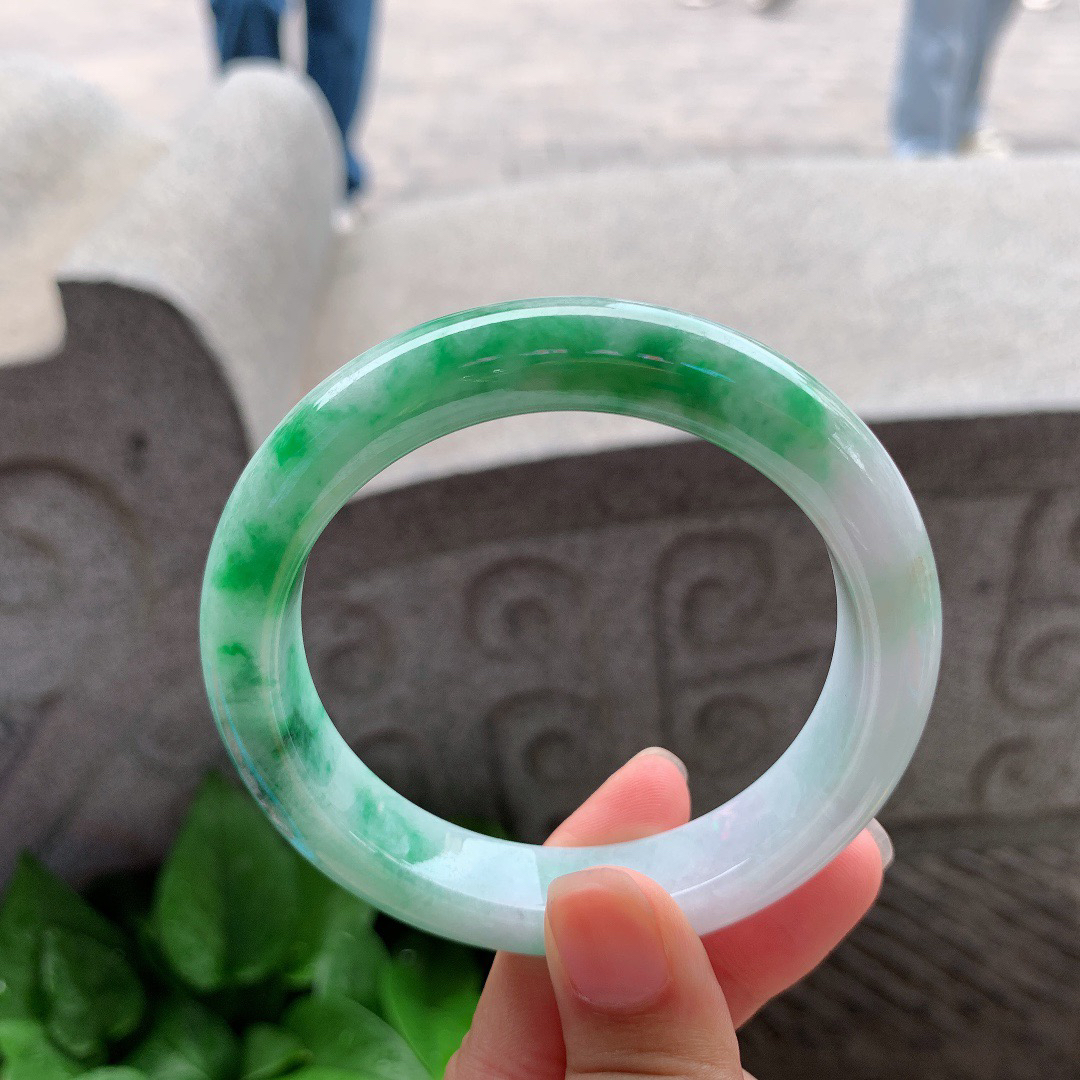 圈口 57.6-12.5-9.4【辣绿正圈手镯】正圈57 58可戴