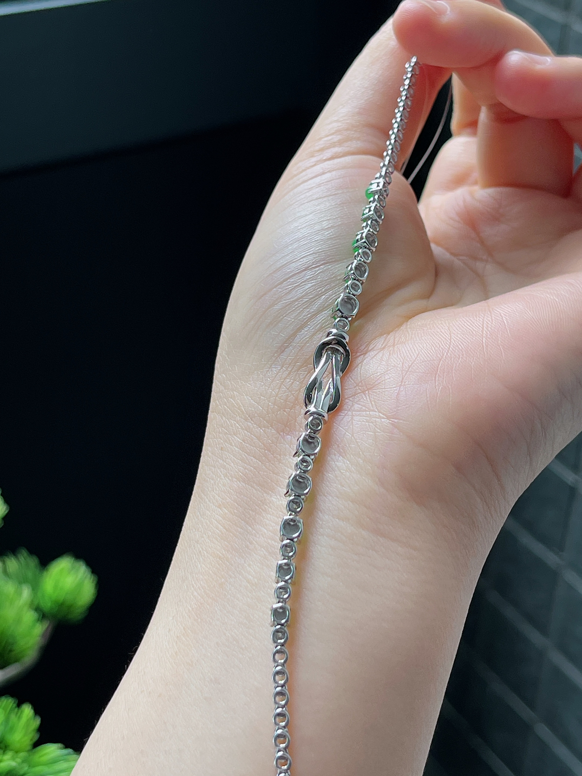 18k金 翡翠冰种绿色手链