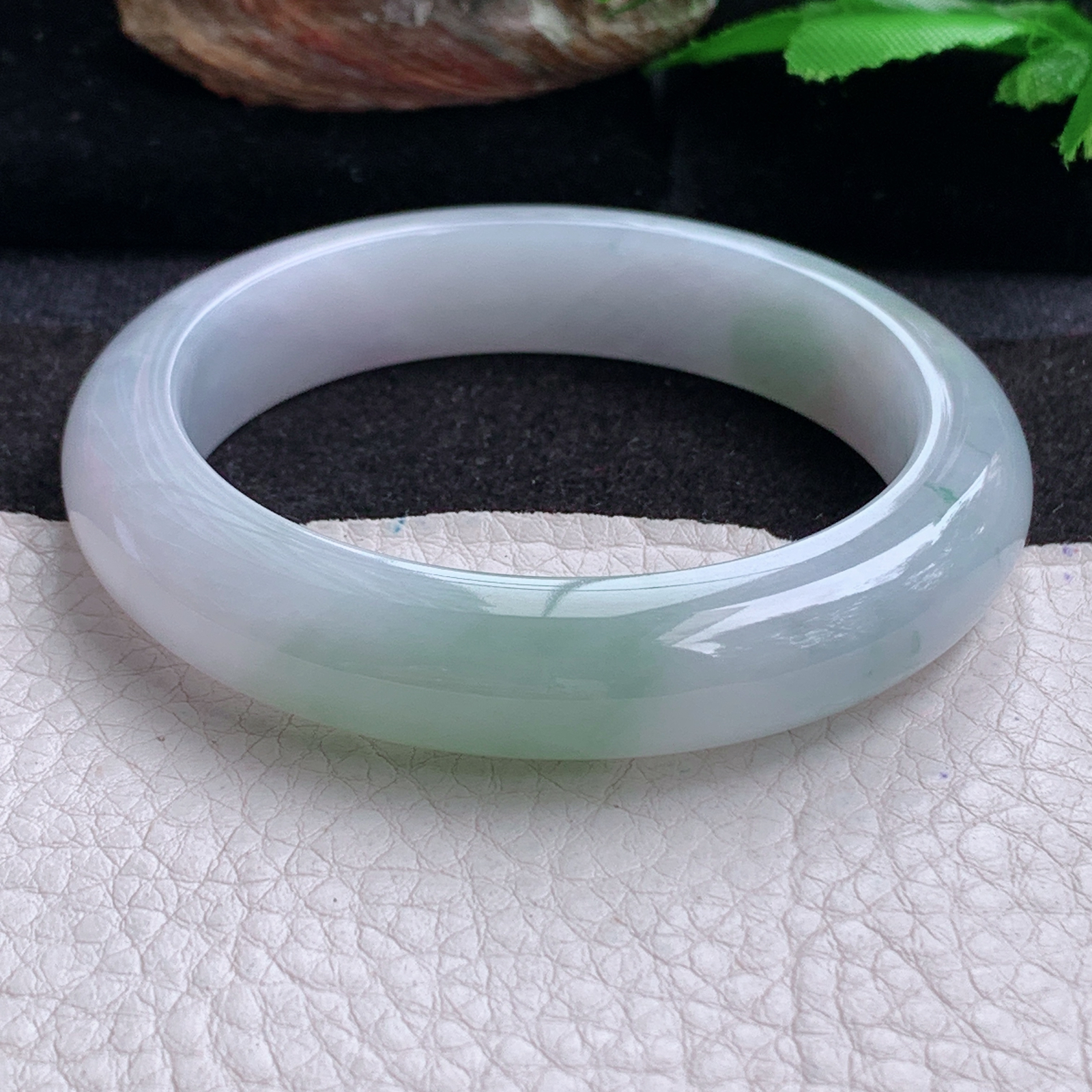 p实拍54*12*8.8平安镯 天然缅甸翡翠a货手镯飘花厚装正圈玉镯子