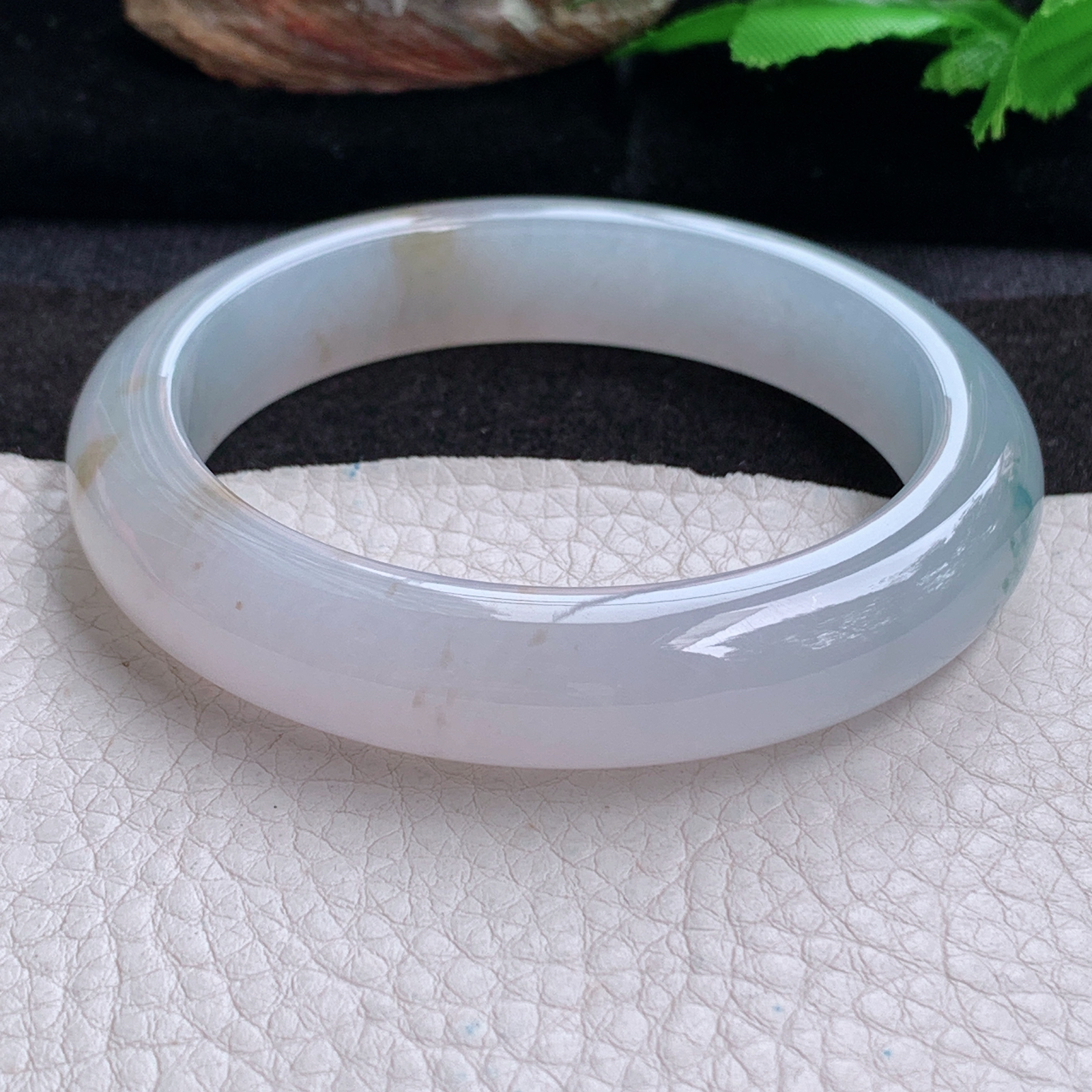 p实拍58.5*12.7*9平安镯 天然缅甸翡翠a货手镯冰飘花起光厚装正圈玉镯子