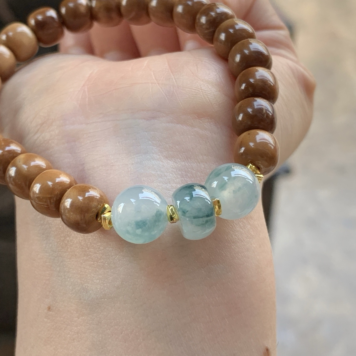 蓝花珠子手串^_^飘花灵韵 特色