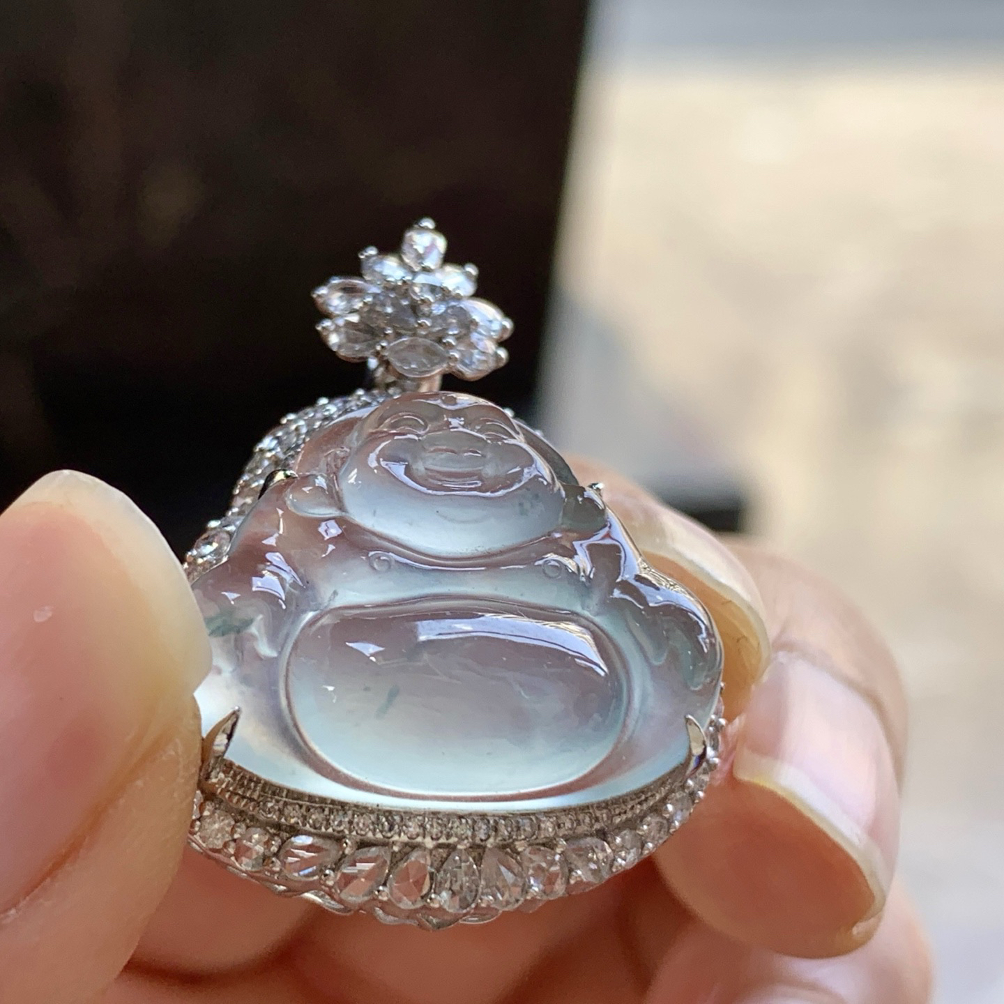 金钻豪华镶嵌冰佛公^_^冰透 尺寸17.4