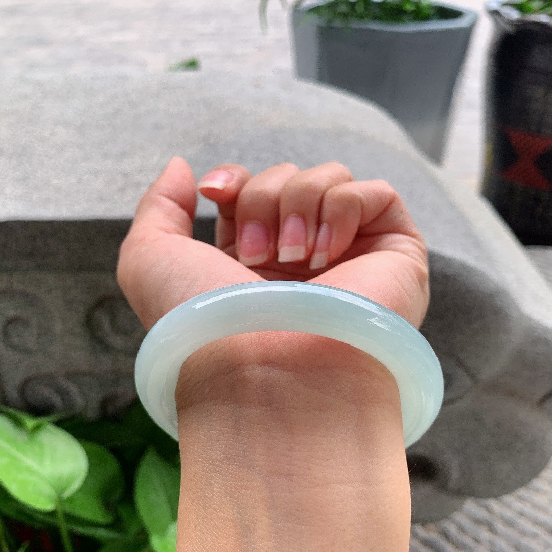 小圈口 53.8-10.5【冰晴水圆条手镯】圆条53 54可戴