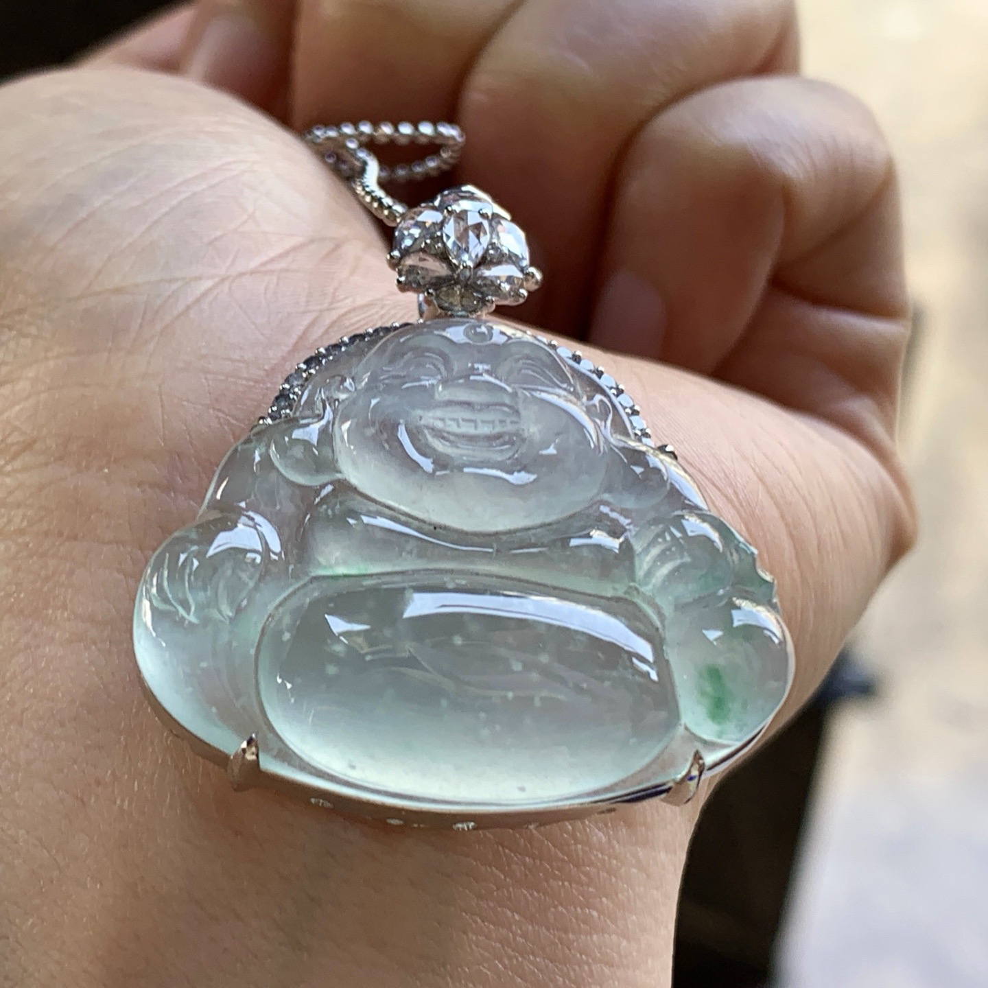 金钻镶嵌冰晴佛公^_^冰透 尺寸27.5