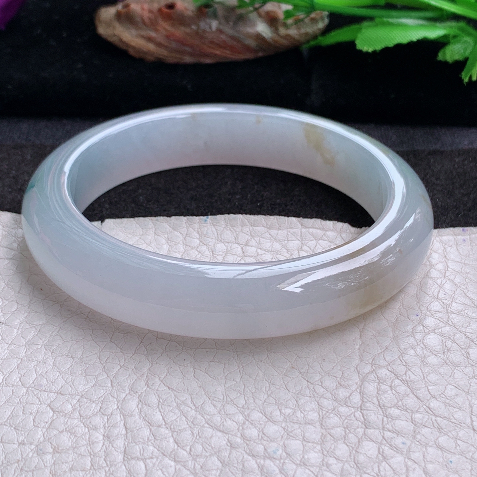 p实拍58.5*12.7*9平安镯 天然缅甸翡翠a货手镯冰飘花起光厚装正圈玉镯子