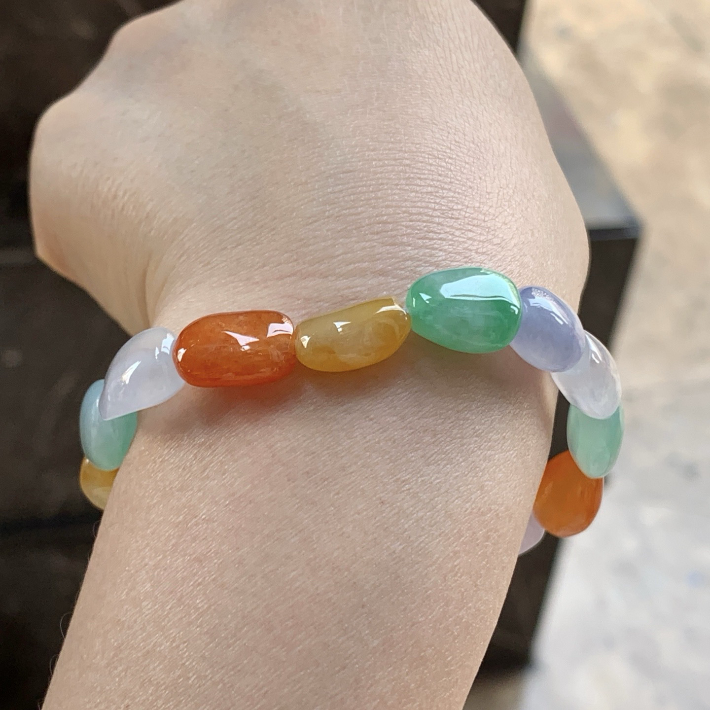 多彩手串^_^鲜艳 种水足