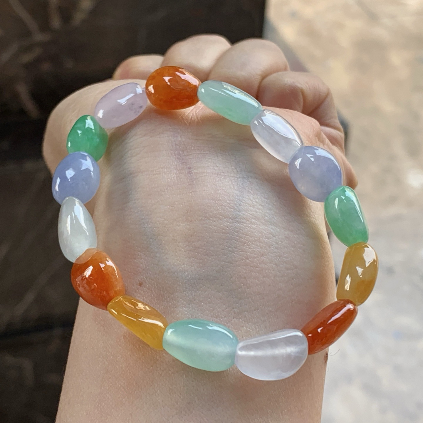 多彩手串^_^鲜艳 种水足