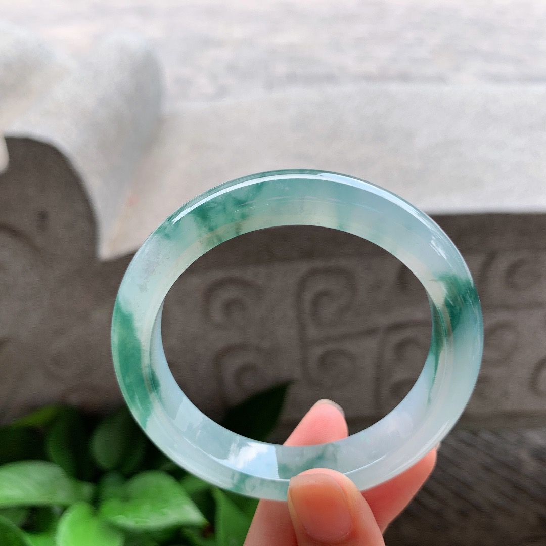 圈口 55.8-12-8.5【冰飘花正圈手镯】正圈55 56可戴