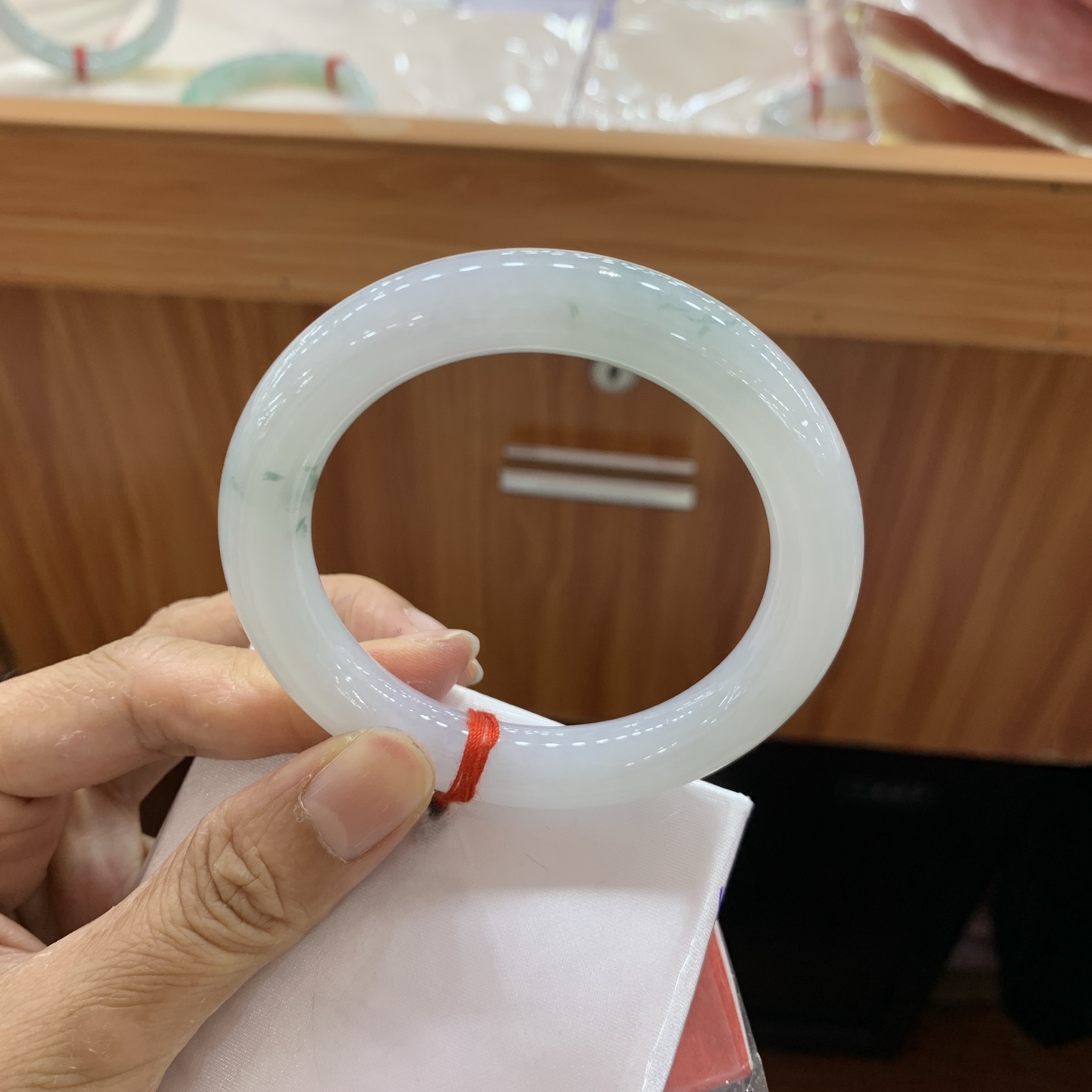 041317FN 飘花圆条翡翠手镯 54.5-10.4-10.2