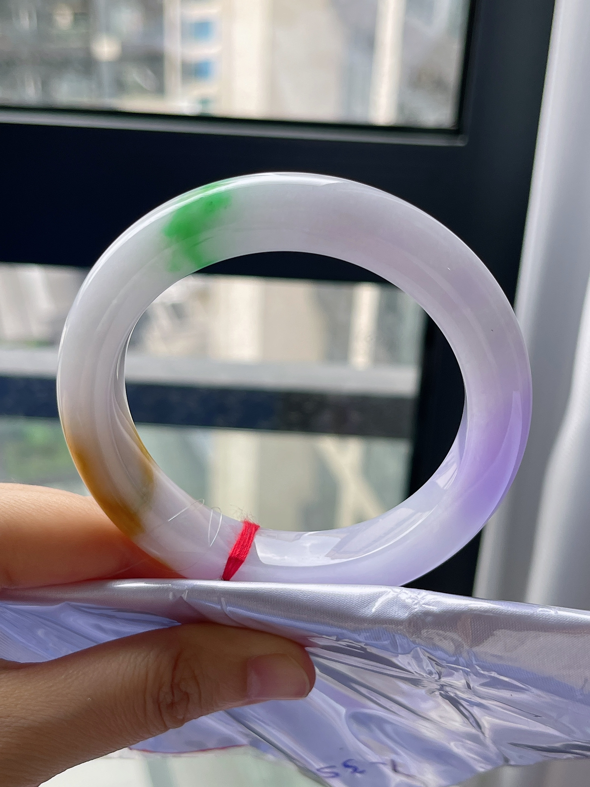 正圈58圈口，翡翠糯化种福禄寿手镯