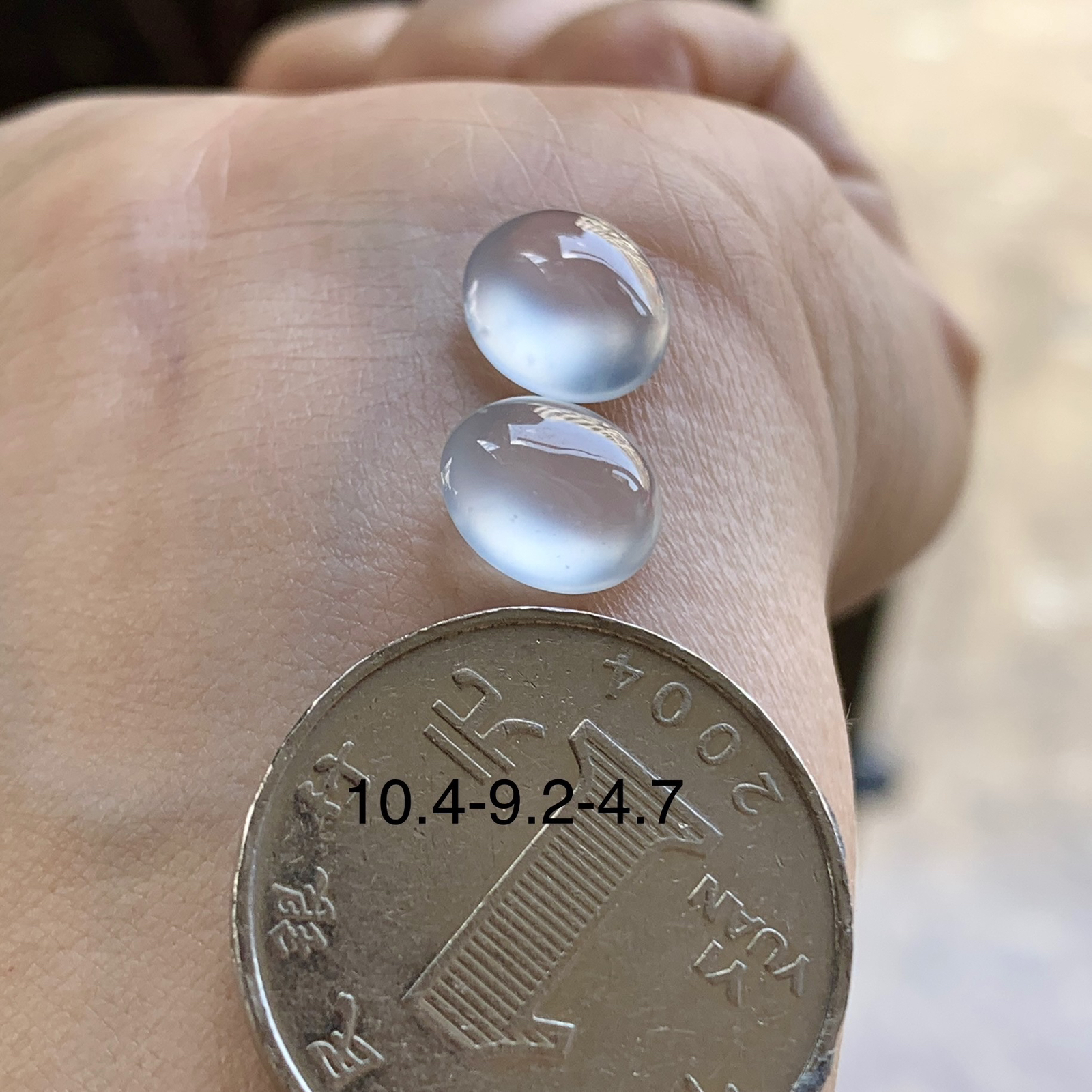 高冰戒面一对^_^透亮 荧光十足