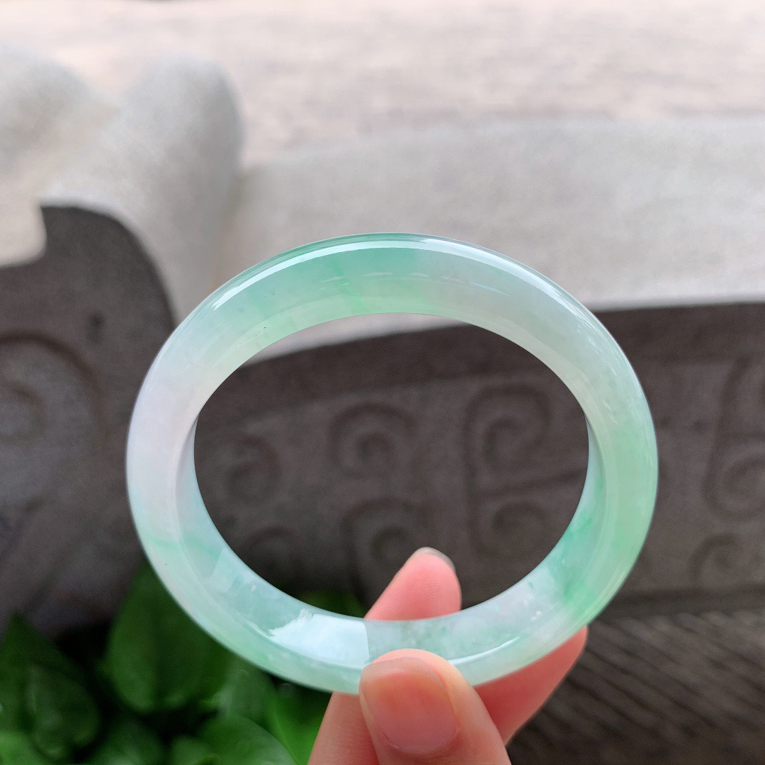 圈口 54.6-11.8-7.8【冰甜绿正圈手镯】正圈54 55可戴