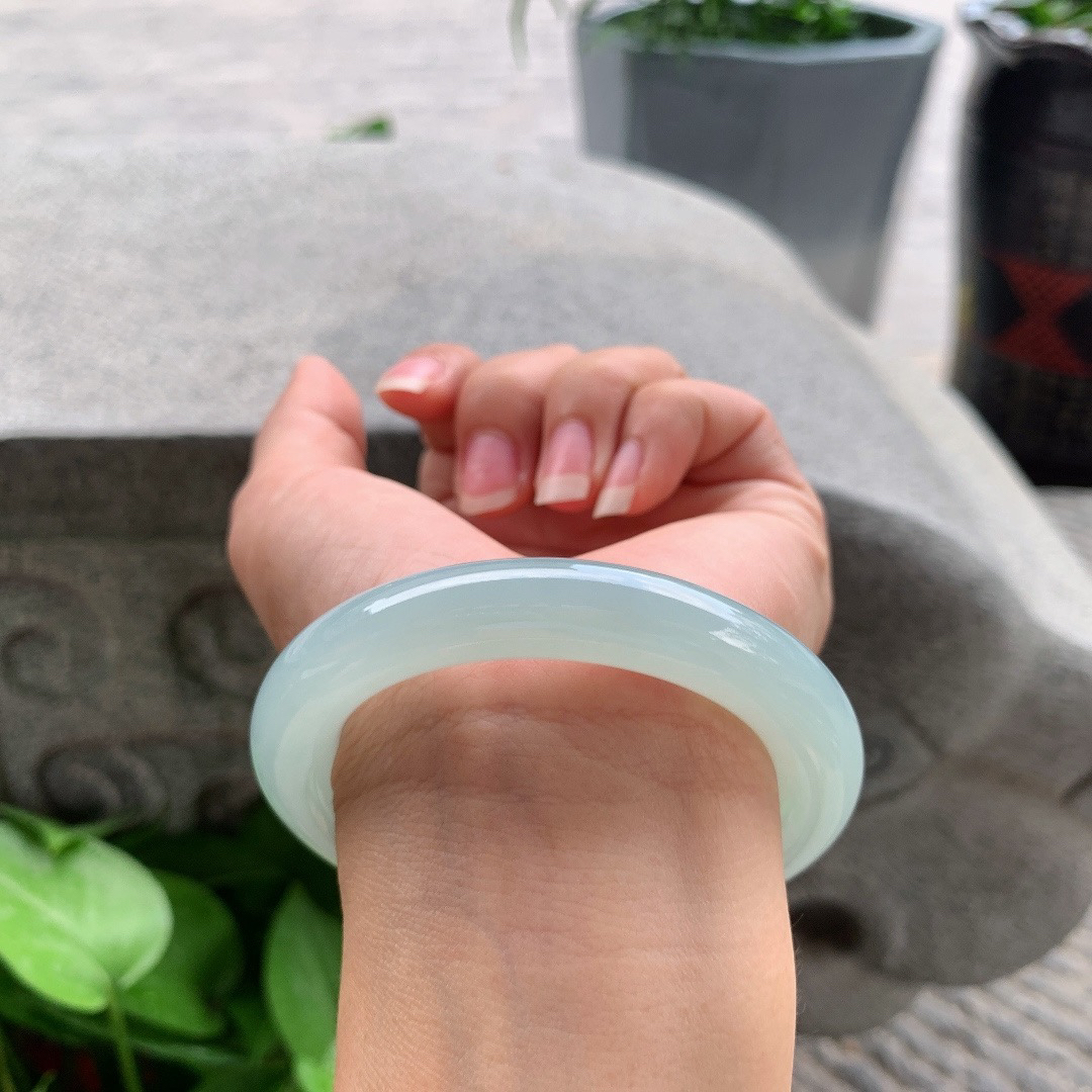 小圈口 53.8-10.5【冰晴水圆条手镯】圆条53 54可戴