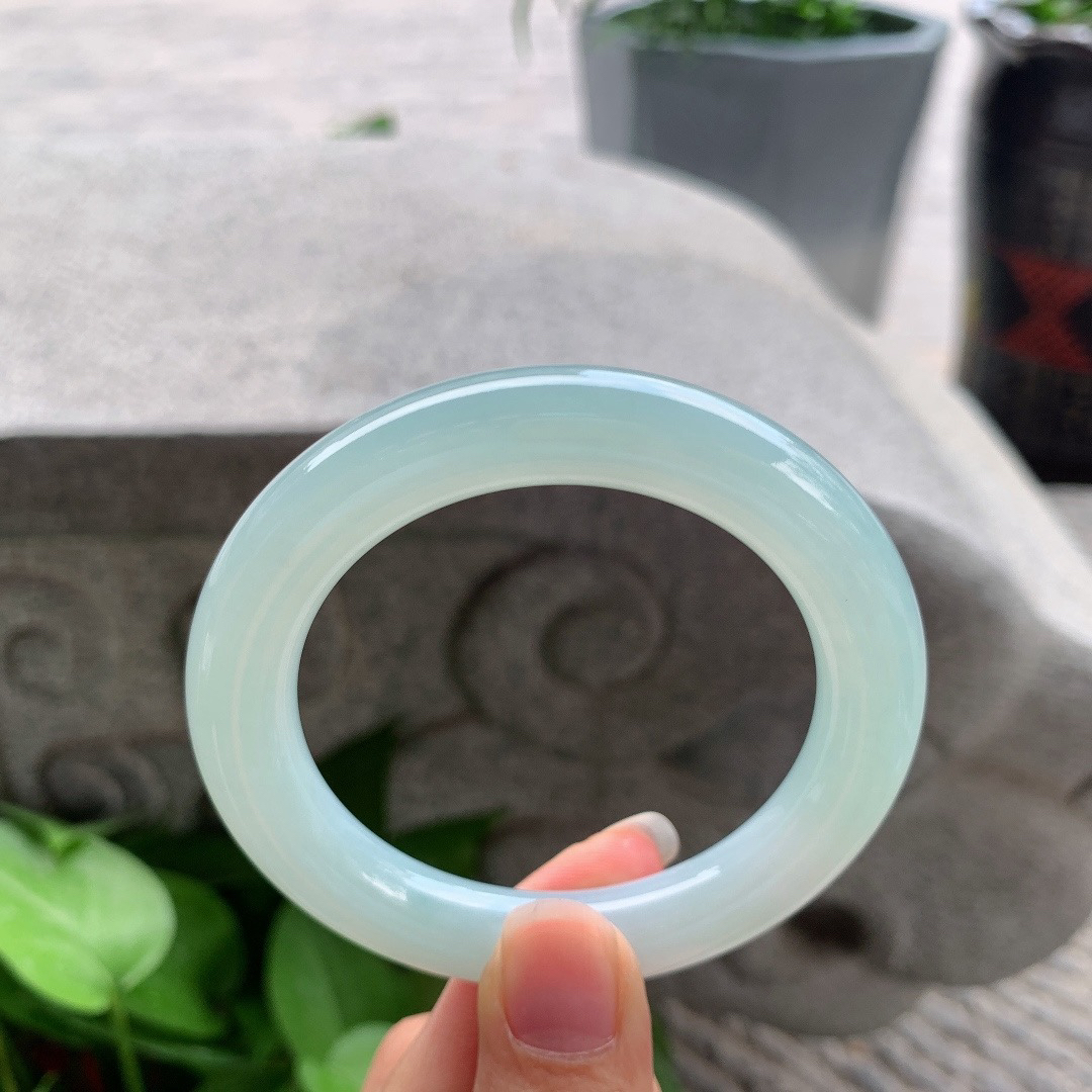 小圈口 53.8-10.5【冰晴水圆条手镯】圆条53 54可戴