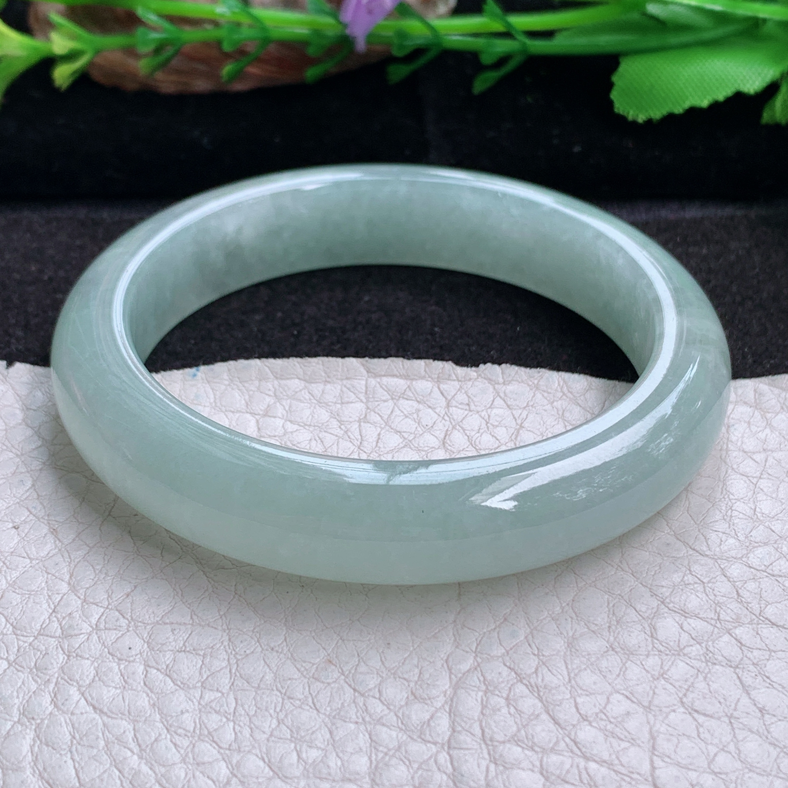 hy实拍54*11.6*8.3平安镯 天然缅甸翡翠a货手镯冰晴秀气正圈玉镯子