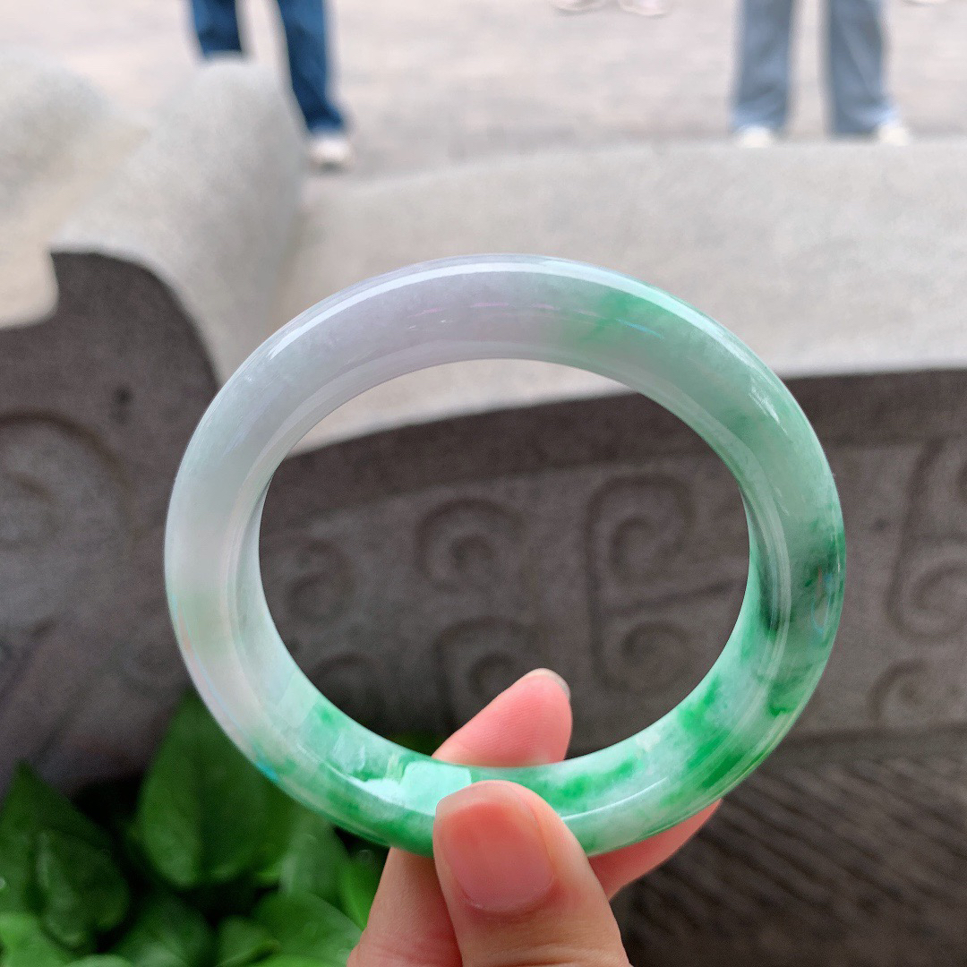 圈口 57.6-12.5-9.4【辣绿正圈手镯】正圈57 58可戴