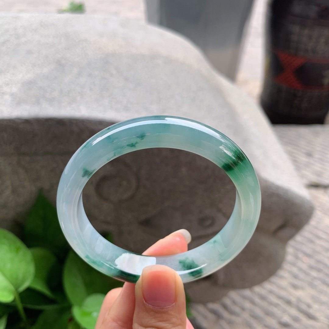 圈口56-12.7-7.7 【冰紫飘花正圈手镯】正圈56 57可戴