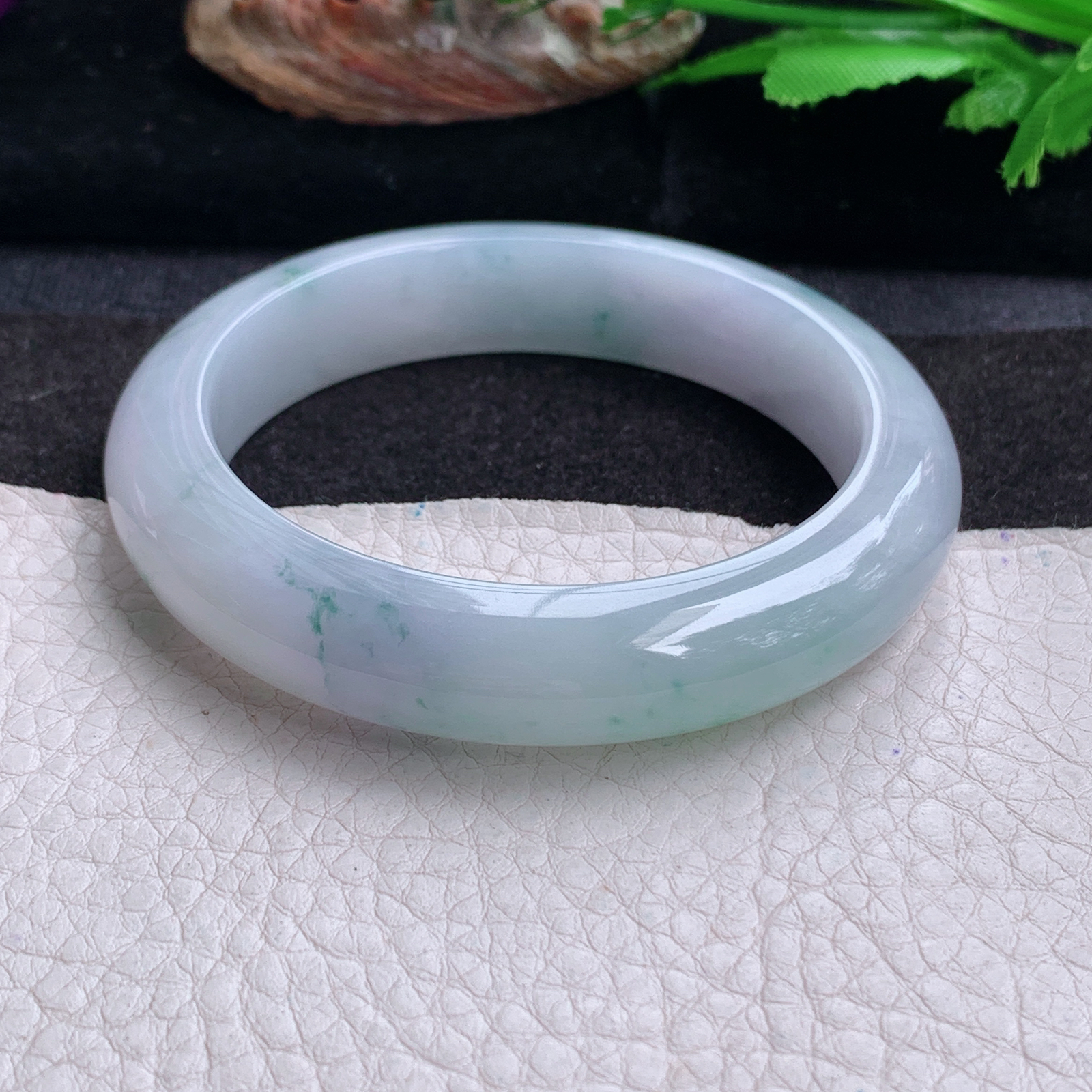 p实拍54*12.2*9平安镯 天然缅甸翡翠a货手镯冰飘花厚装正圈玉镯子