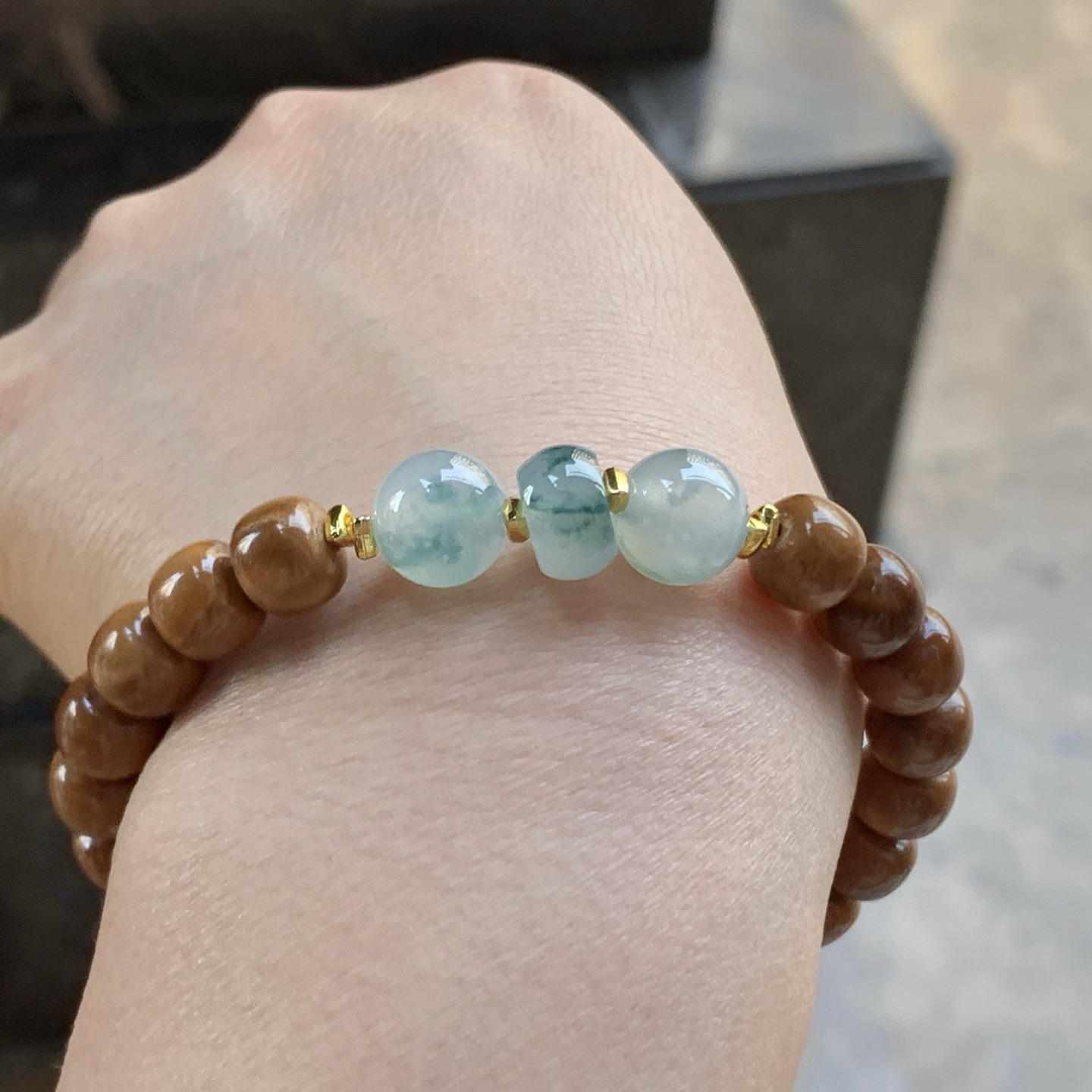 蓝花珠子手串^_^飘花灵韵 特色