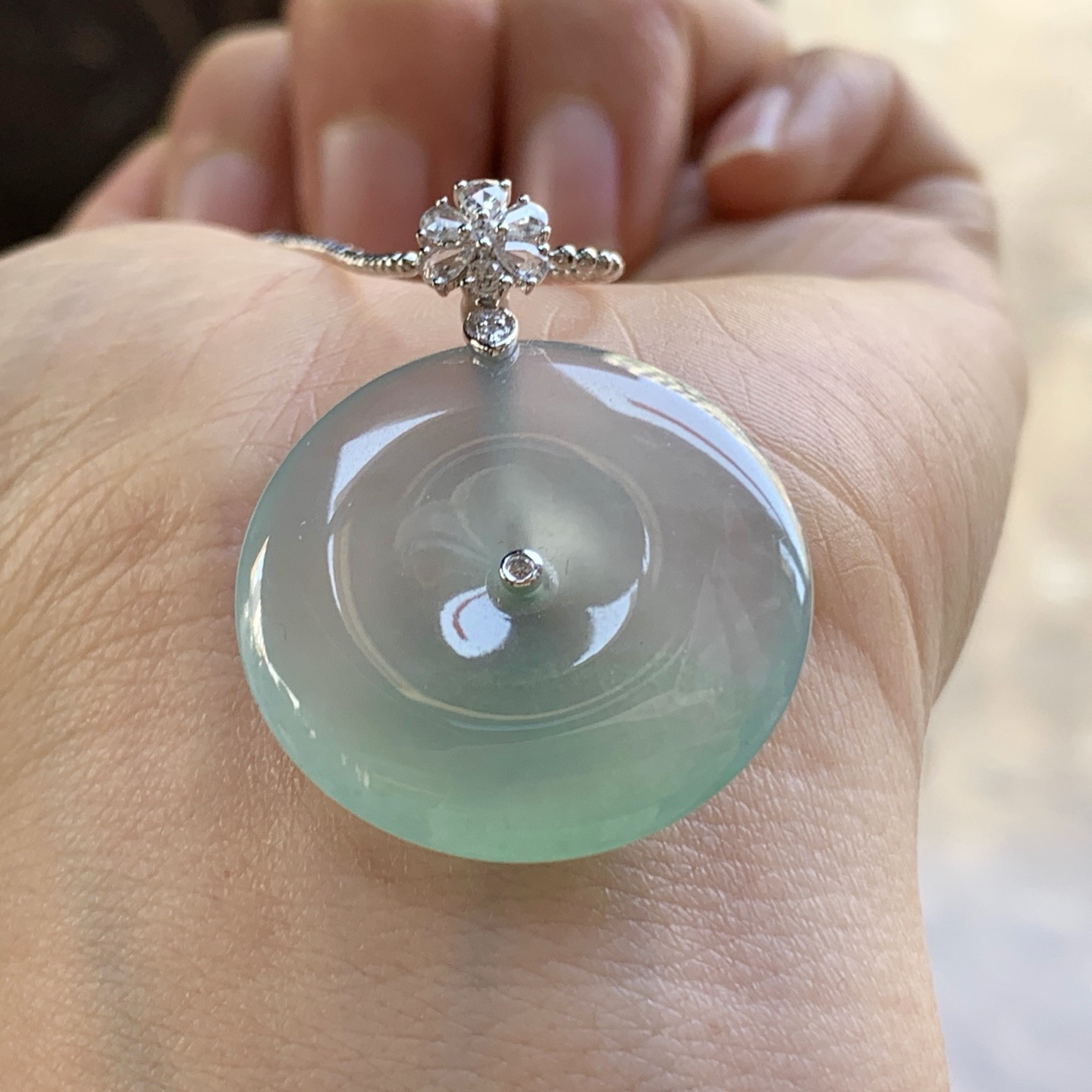 金扣冰晴平安扣^_^冰透 尺寸26.8