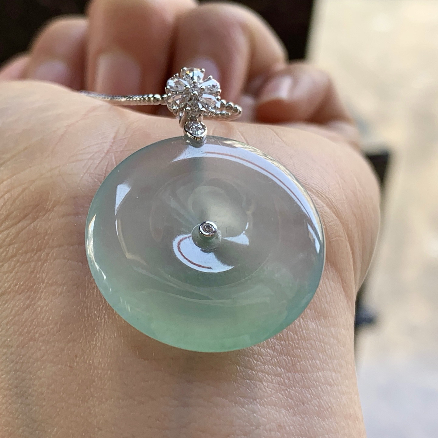 金扣冰晴平安扣^_^冰透 尺寸26.8