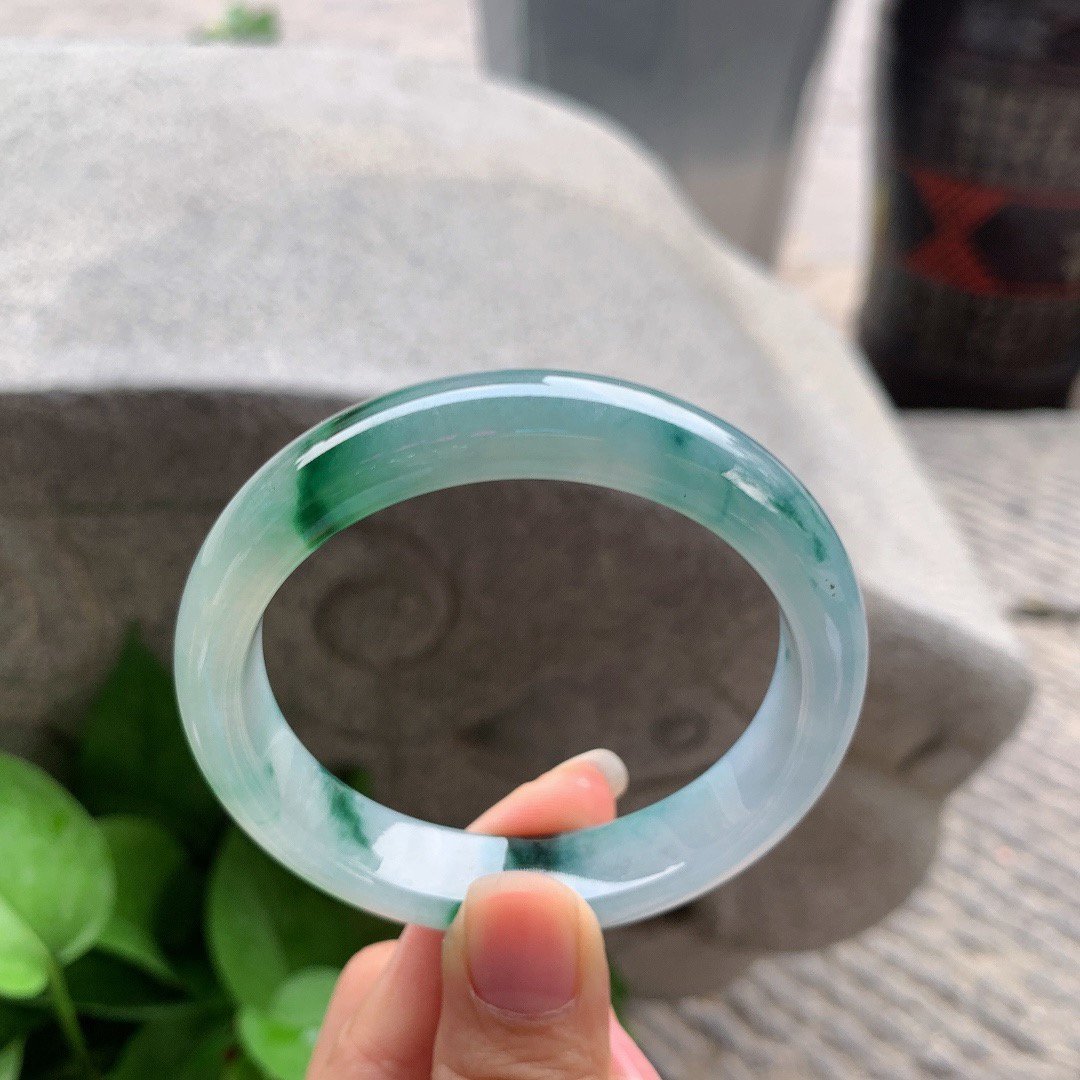 圈口56-12.7-7.7 【冰紫飘花正圈手镯】正圈56 57可戴