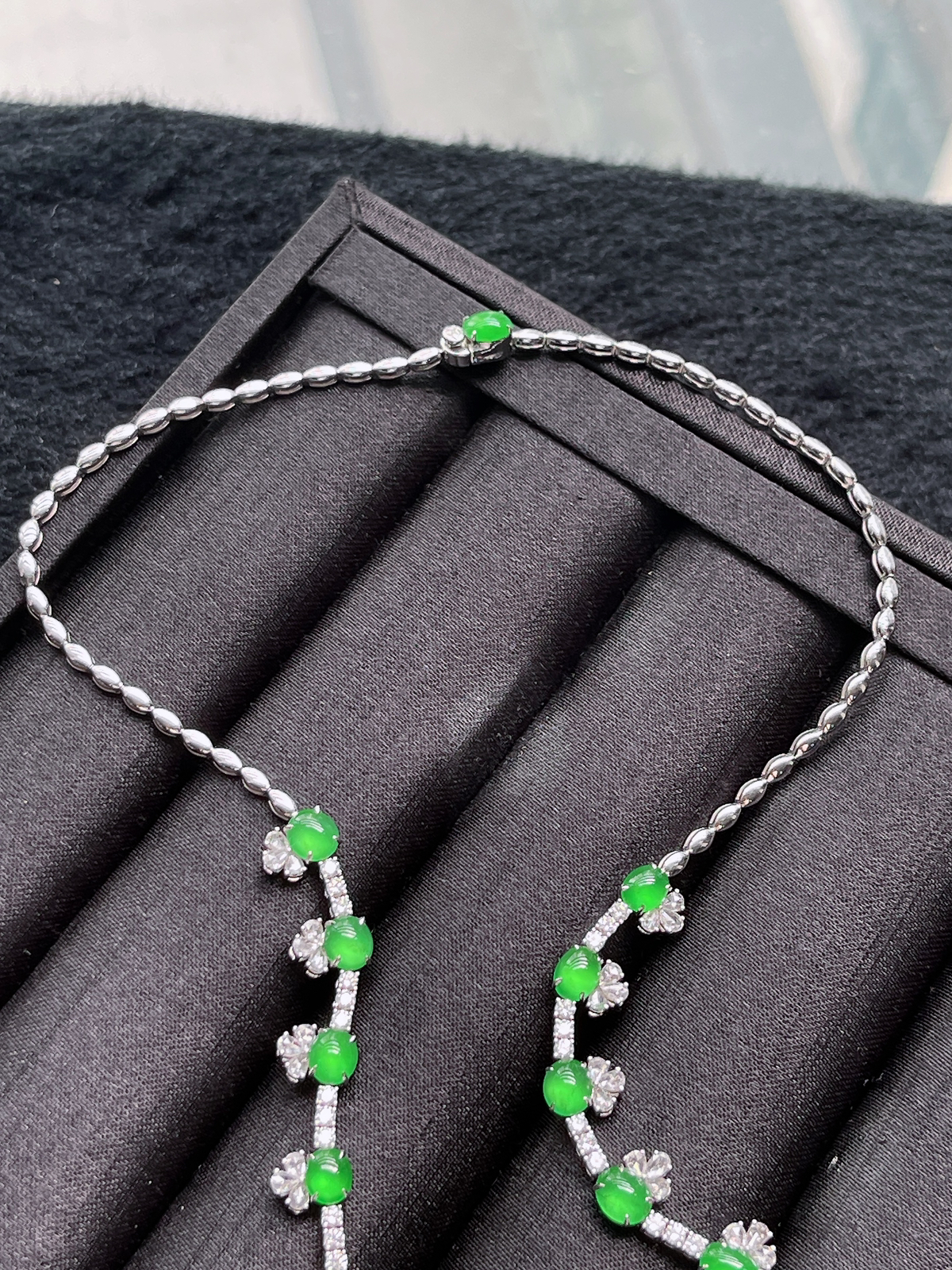 18k金 翡翠冰种绿色项链