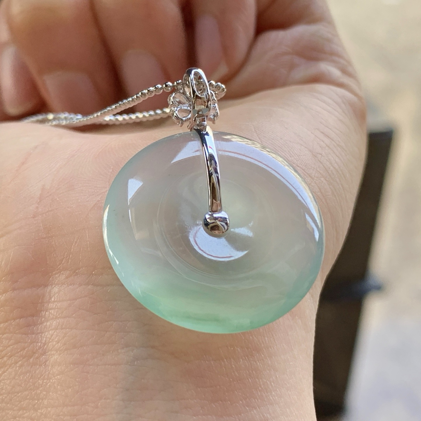 金扣冰晴平安扣^_^冰透 尺寸26.8