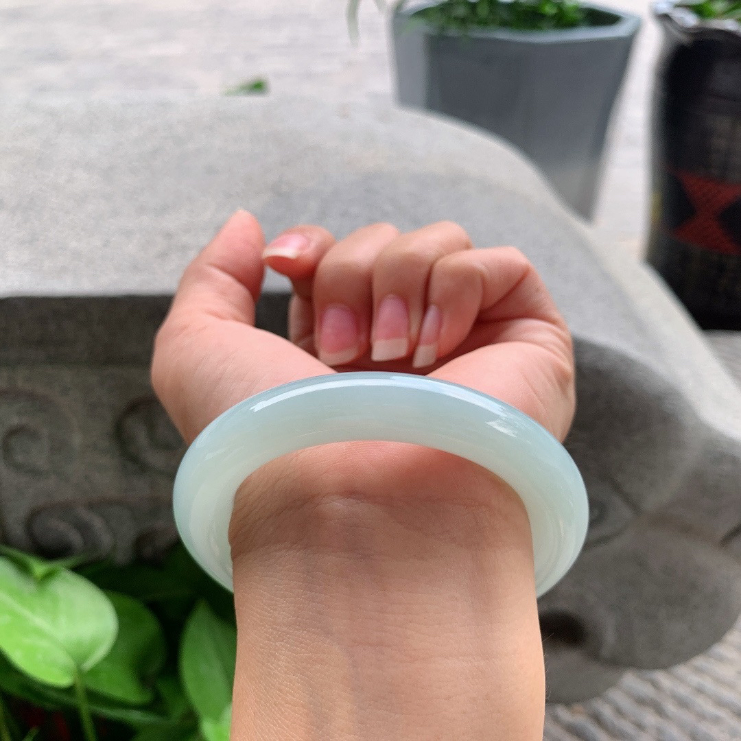 小圈口 53.8-10.5【冰晴水圆条手镯】圆条53 54可戴