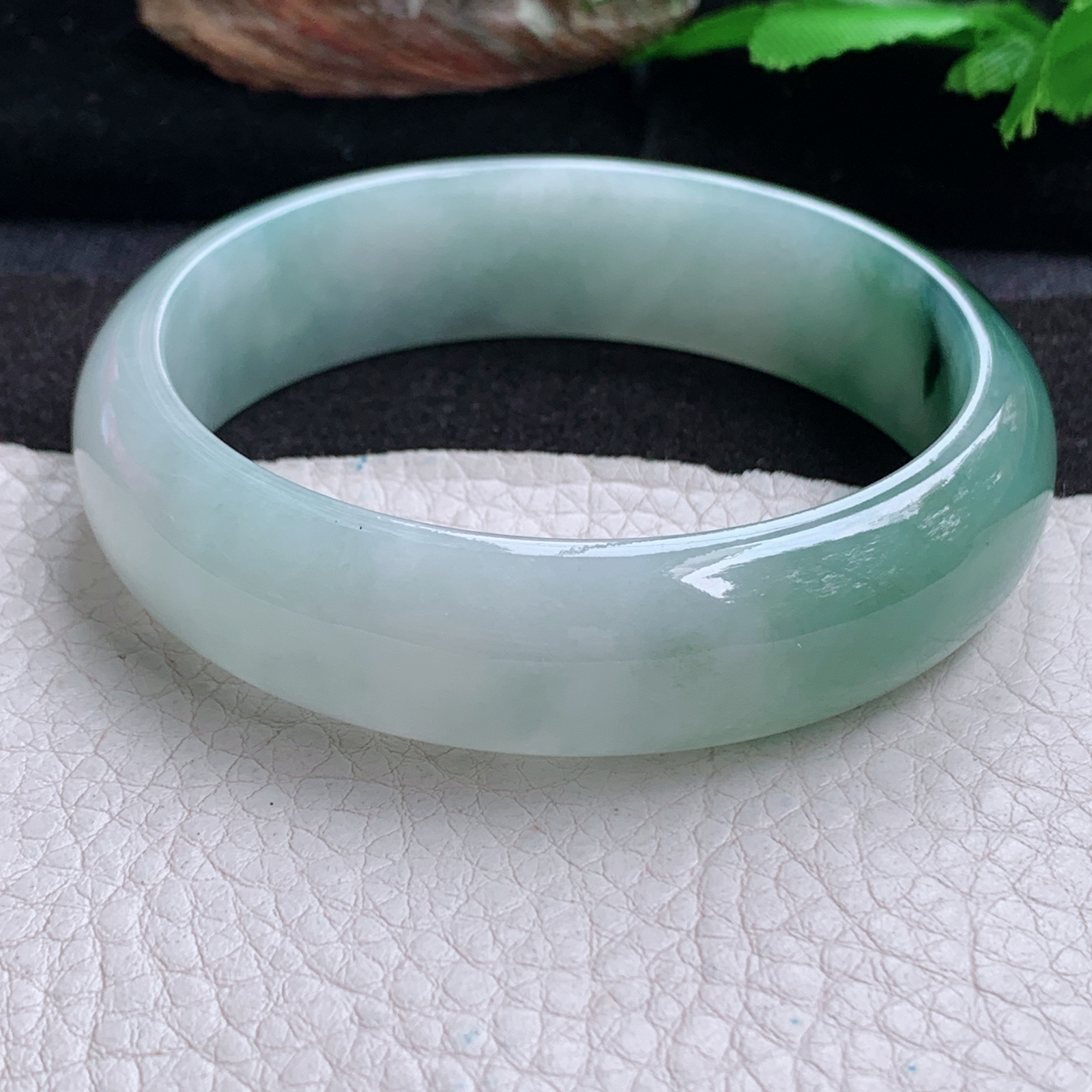 xc大圈口60*16.2*7.5轮胎镯 天然缅甸翡翠a货手镯冰飘花正圈玉镯子