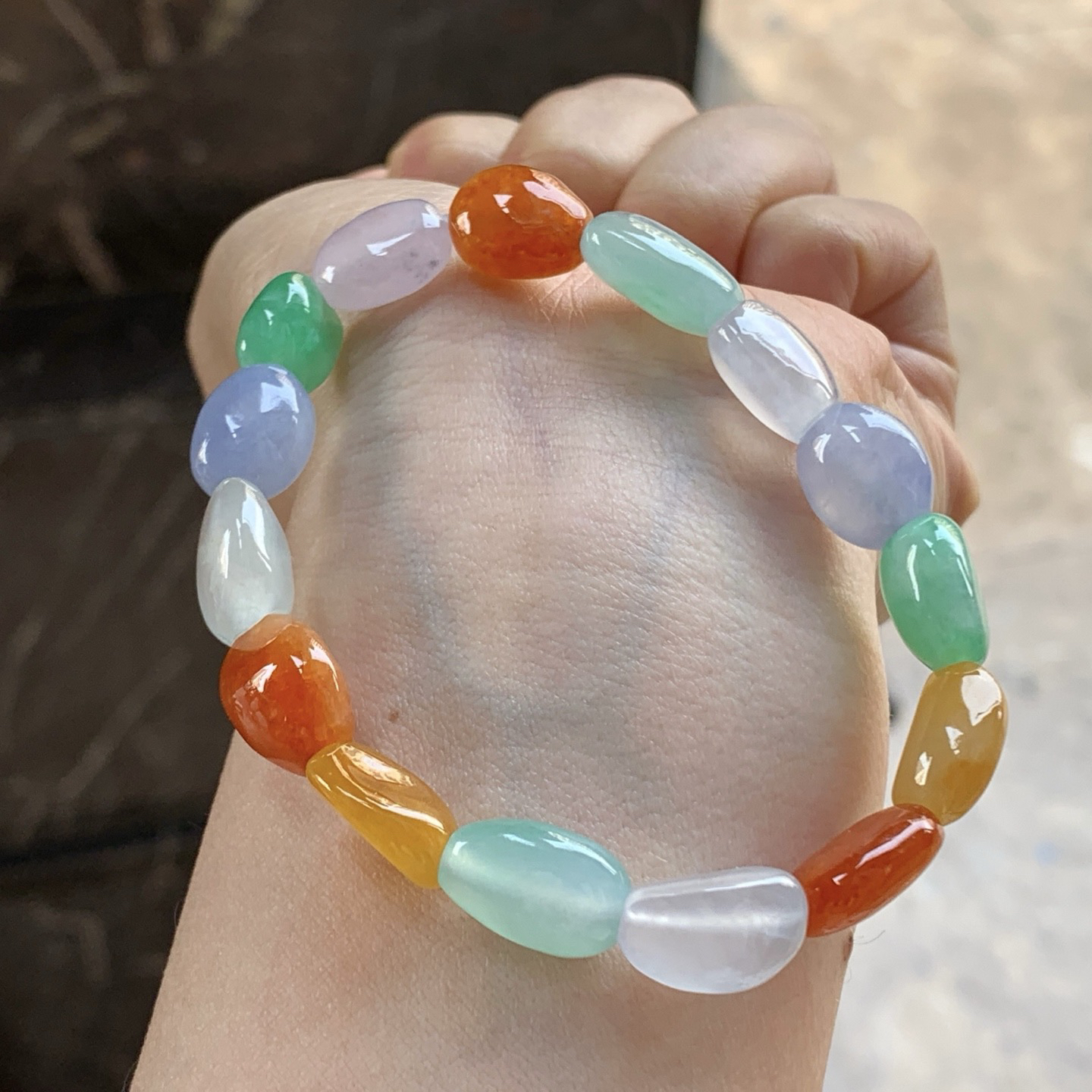 多彩手串^_^鲜艳 种水足