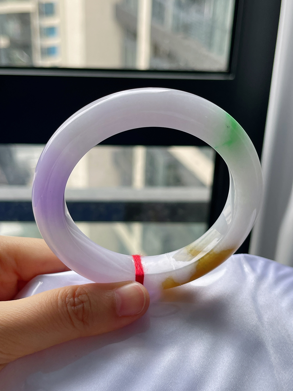 正圈58圈口，翡翠糯化种福禄寿手镯