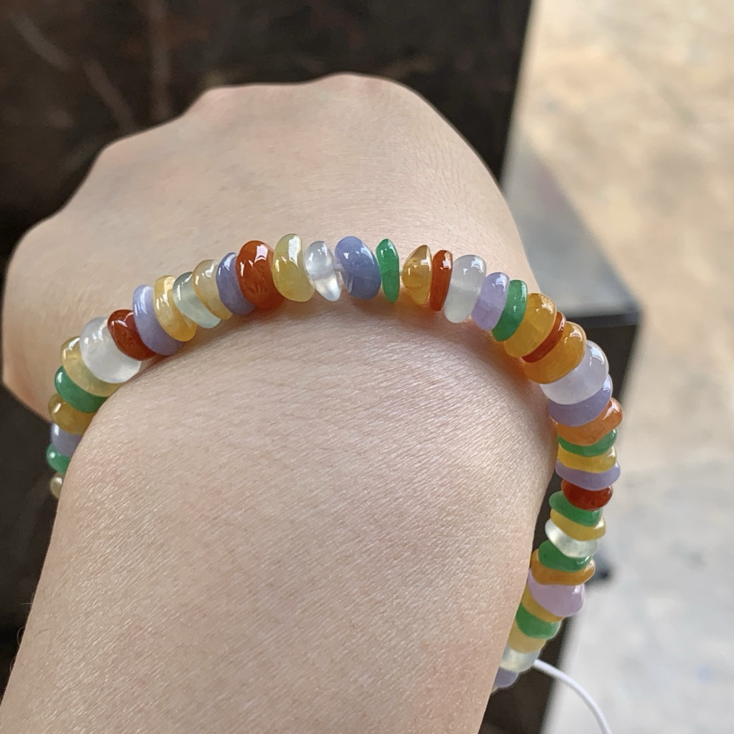 多彩手串^_^鲜艳 玉质温润 特色