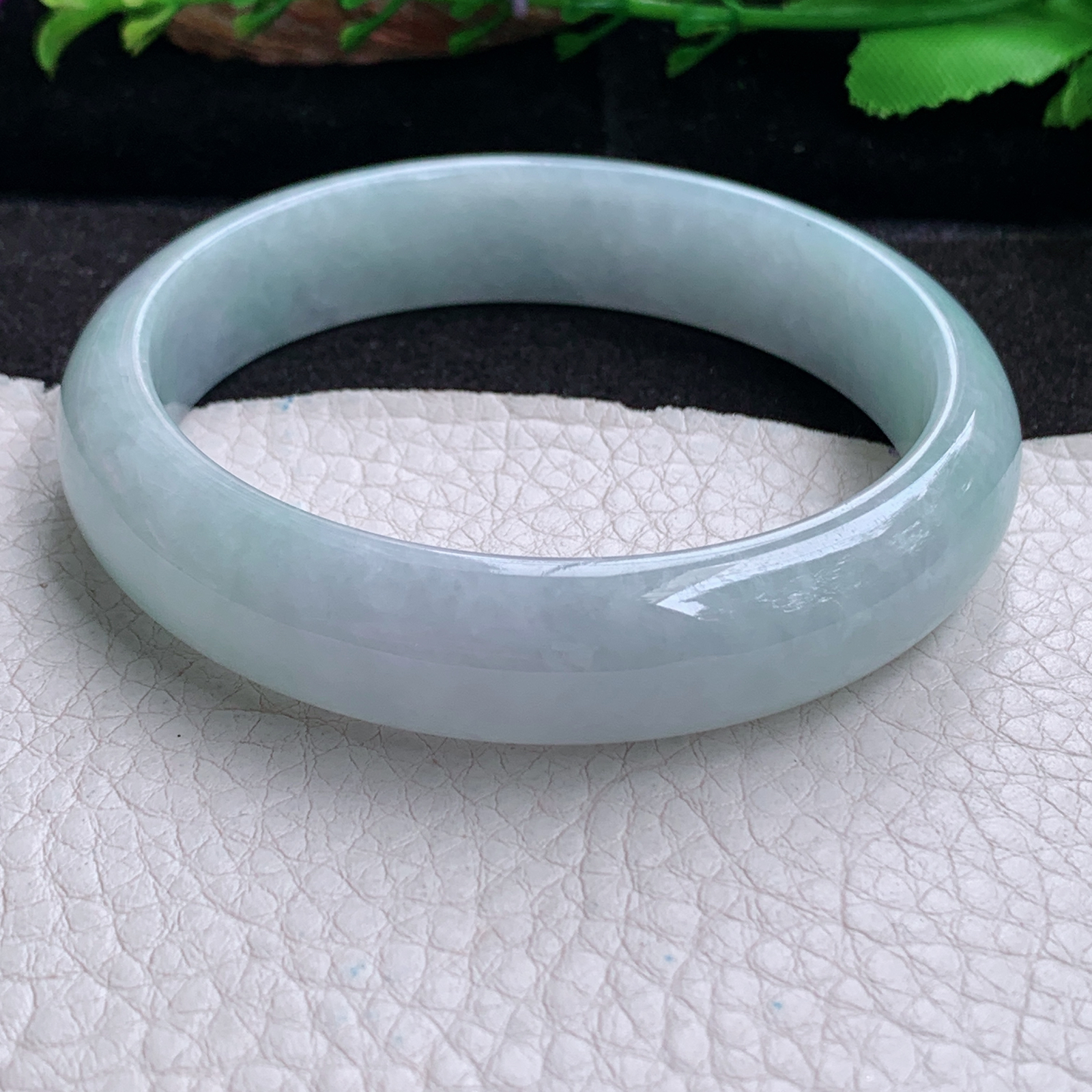 ee实拍59.5*13.5*7.3平安镯 天然缅甸翡翠a货手镯冰胶大气正圈玉镯子