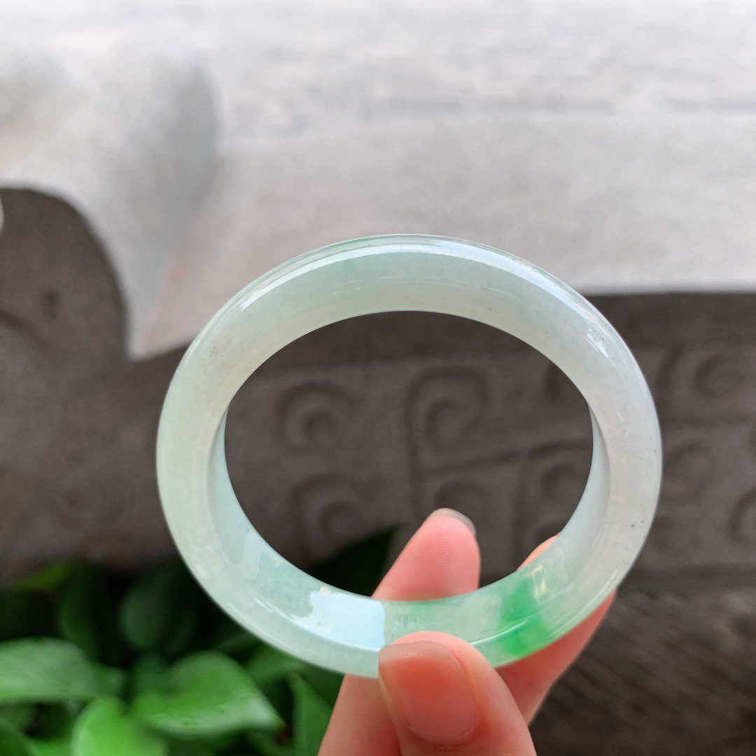 小圈口49.7-12.3-7.2 【阳绿正圈手镯】正圈49 50可戴