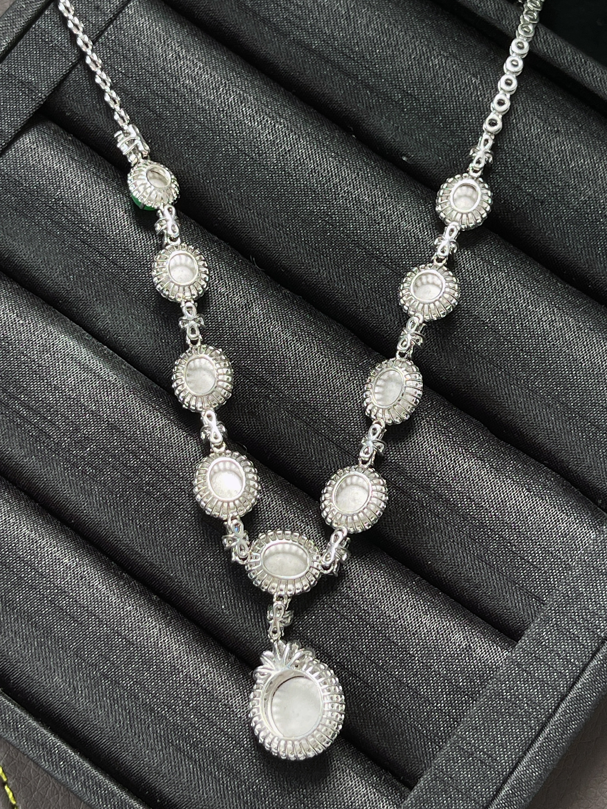 18k金 翡翠冰糯种满绿项链