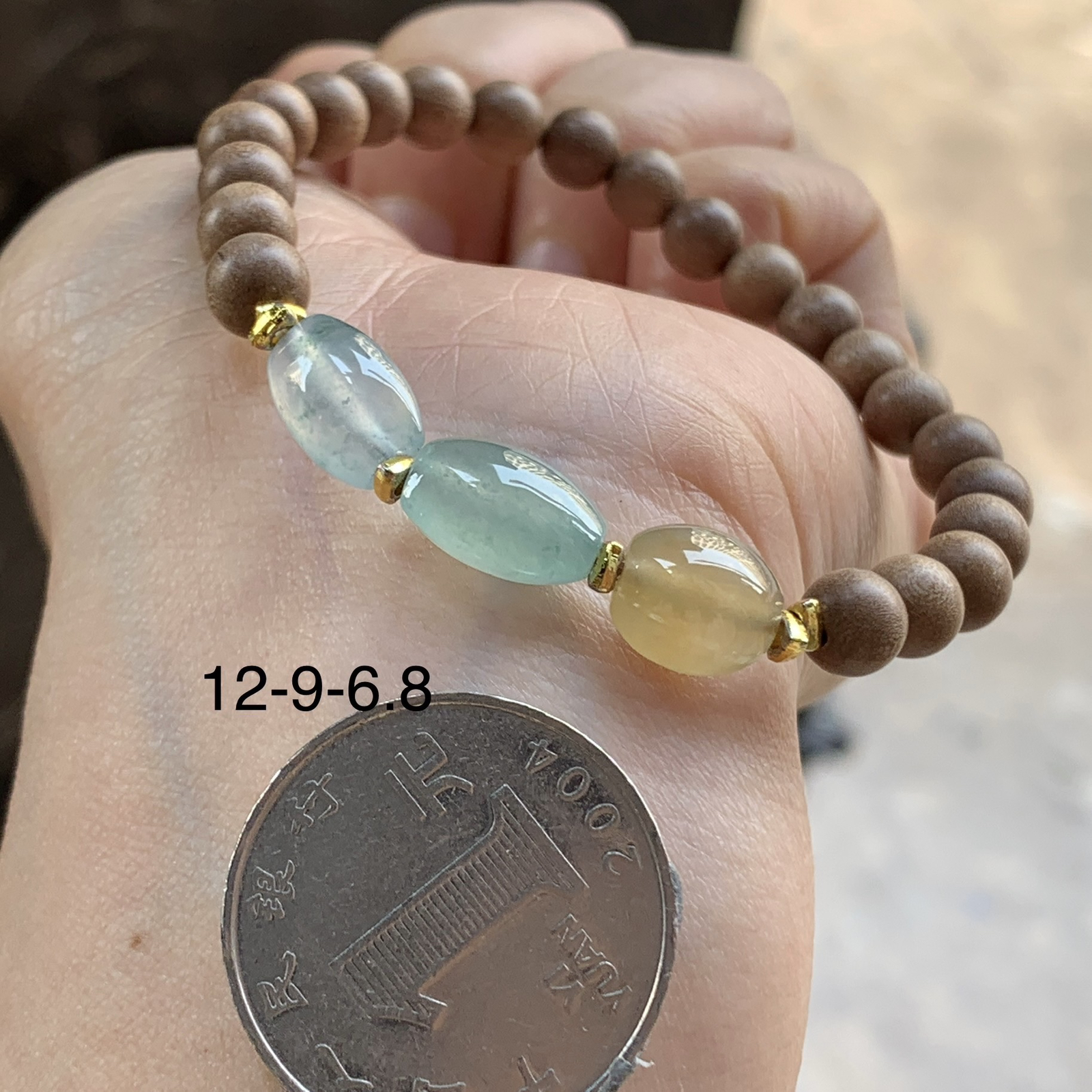 冰种筒珠手串^_^清新特色 冰透