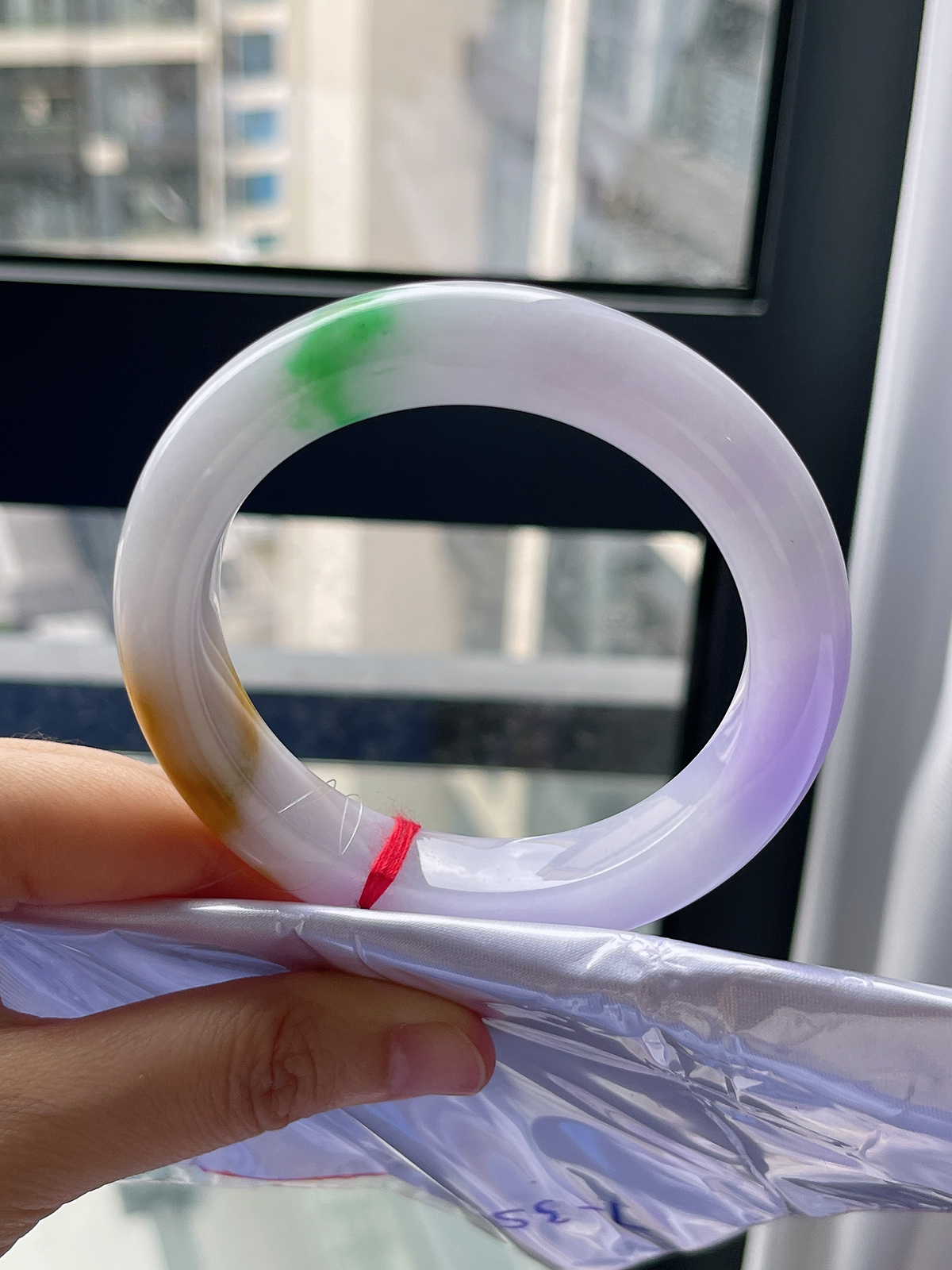 正圈58圈口，翡翠糯化种福禄寿手镯