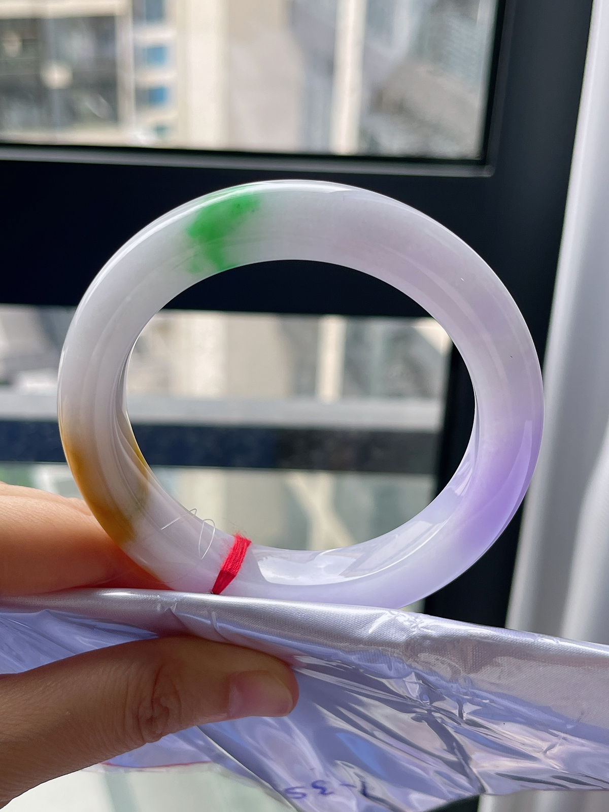 正圈58圈口，翡翠糯化种福禄寿手镯