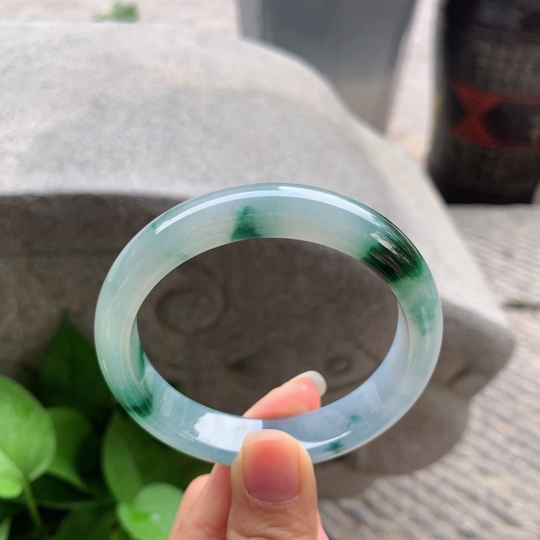 圈口56-12.7-7.7 【冰紫飘花正圈手镯】正圈56 57可戴