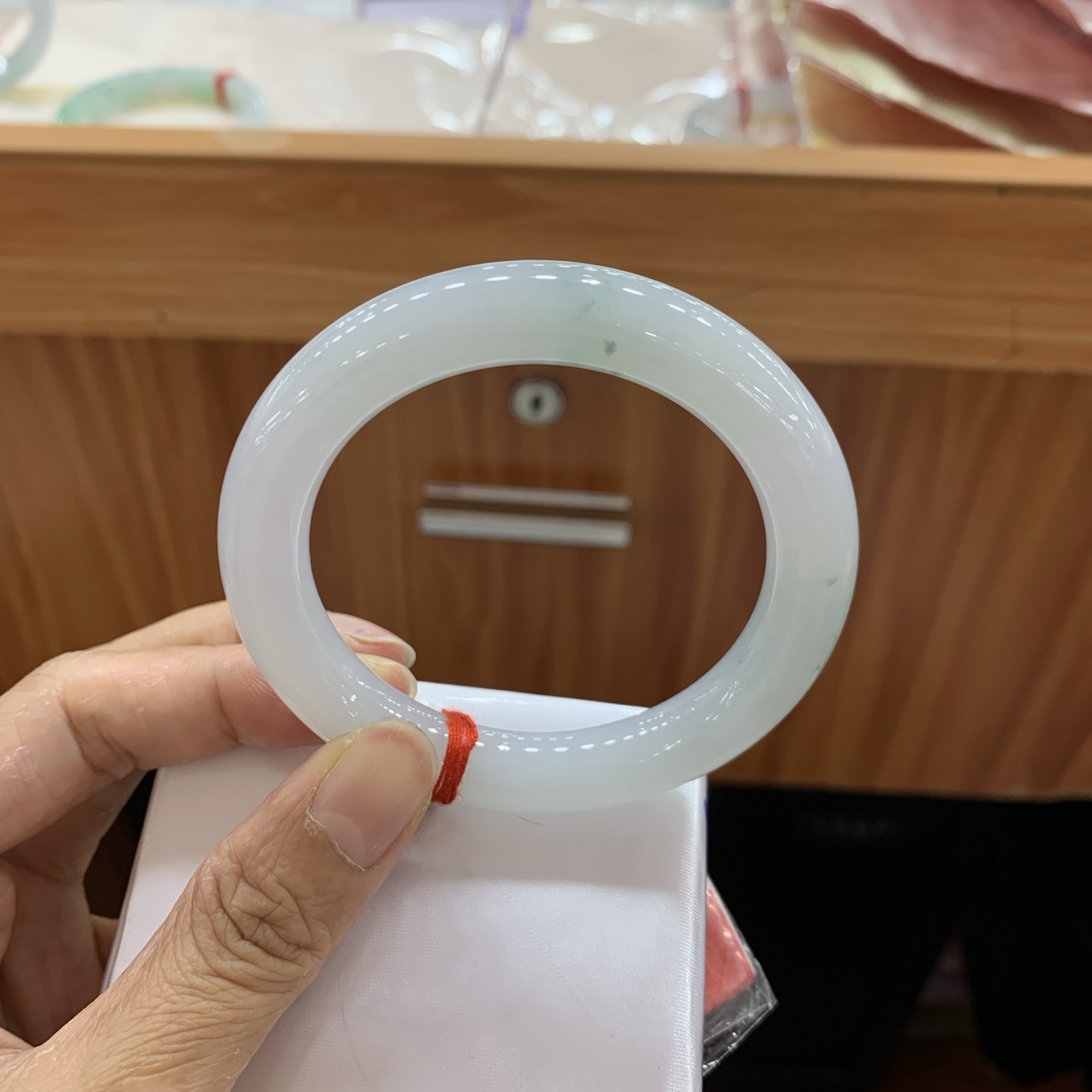 041317FN 飘花圆条翡翠手镯 54.5-10.4-10.2