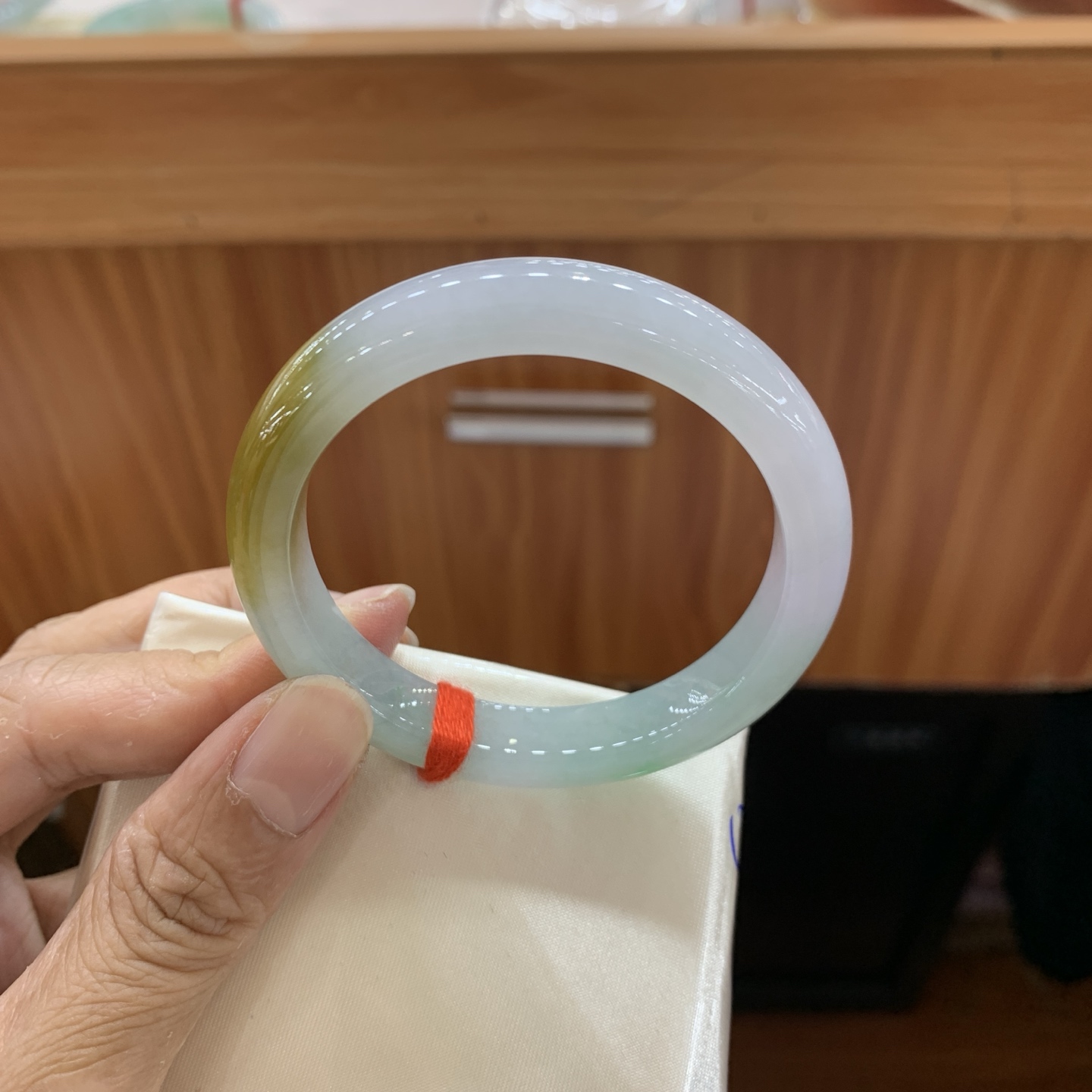 041320FN 双彩正圈翡翠手镯 51-9.9-7.5