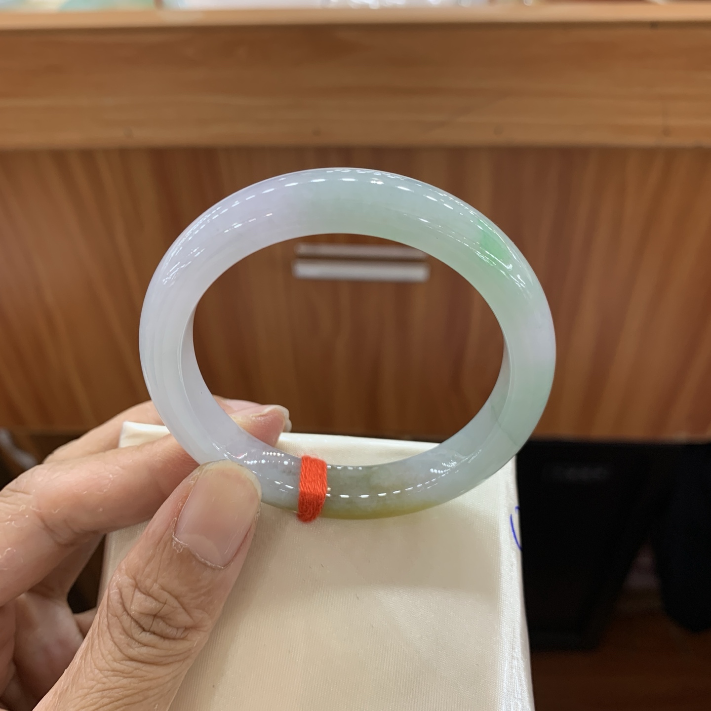 041320FN 双彩正圈翡翠手镯 51-9.9-7.5