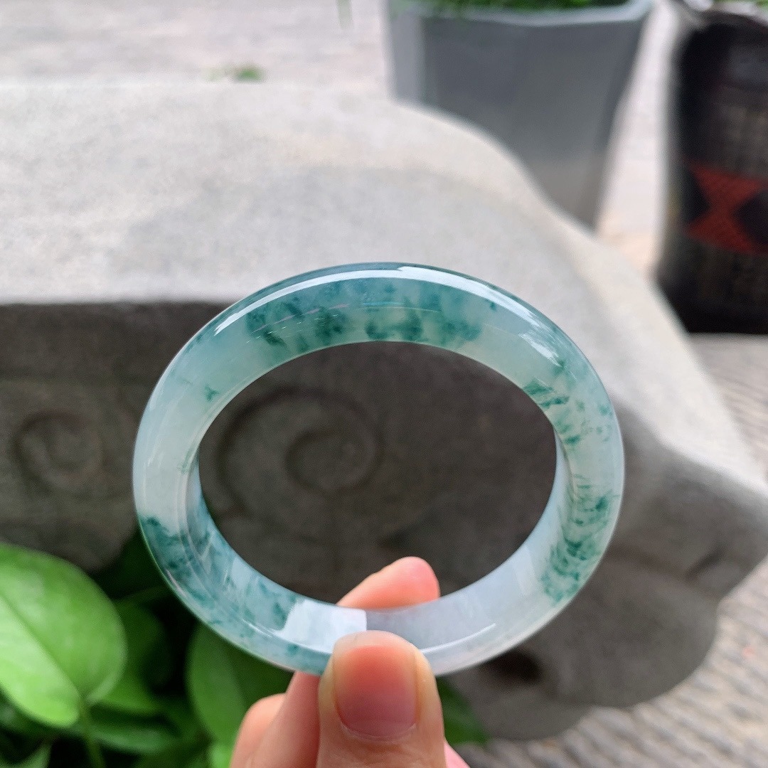 圈口 54.5-12.5-8.3【冰飘花正圈手镯】正圈54 58可戴