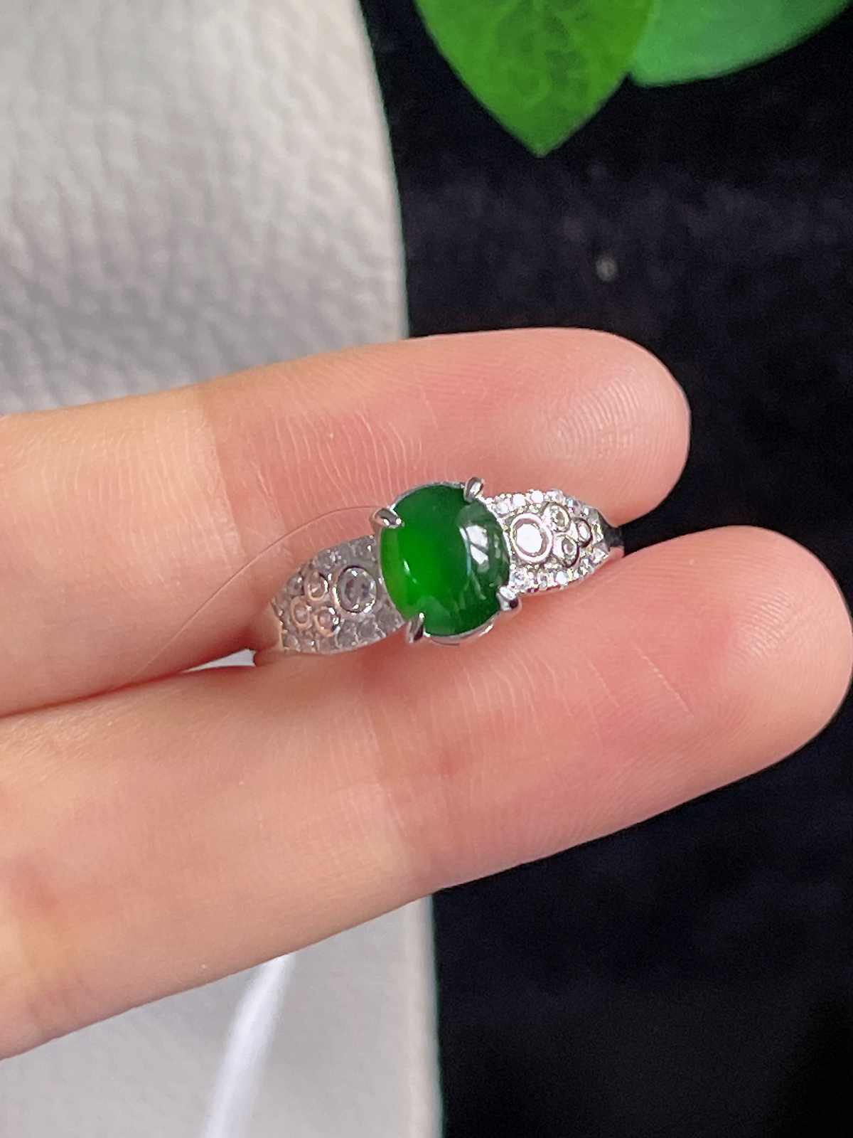 s925银 翡翠戒指