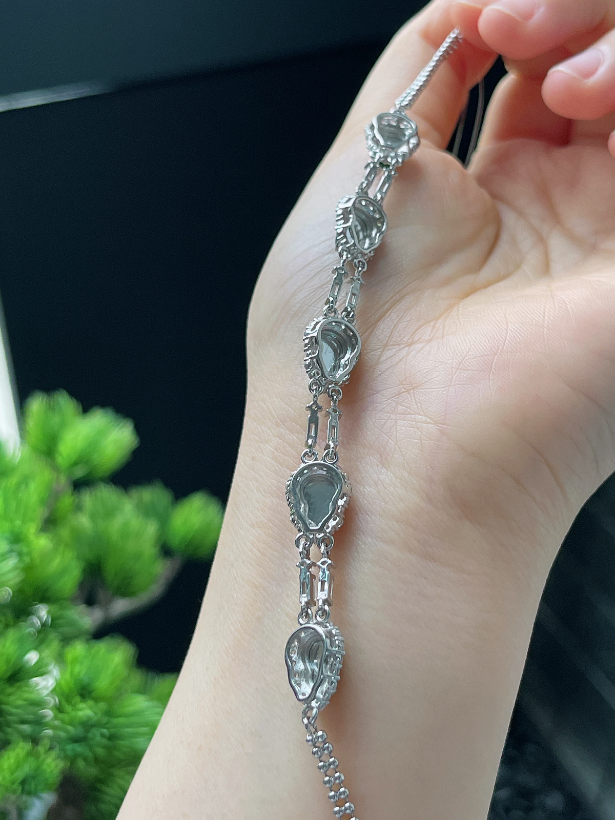 s925银 翡翠葫芦手链