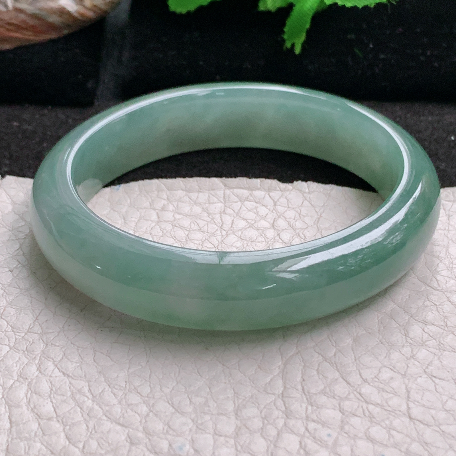 ee实拍53.6*50*12*7.4贵妃镯 天然缅甸翡翠a货手镯冰油蛋形玉镯子